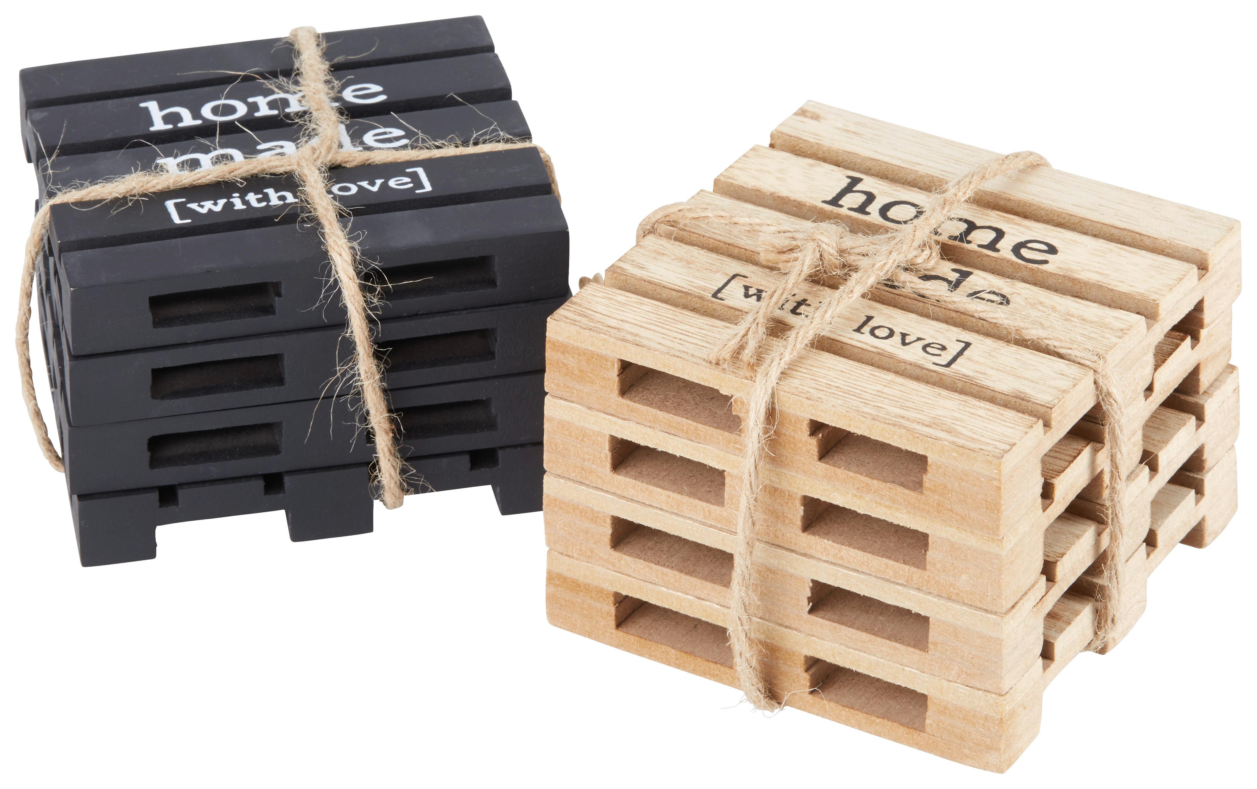 Untersetzerset Connor in diversen Farben - Schwarz/Braun, MODERN, Holzwerkstoff (10qm)