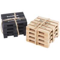 Untersetzerset Connor in diversen Farben - Schwarz/Braun, MODERN, Holzwerkstoff (10qm)