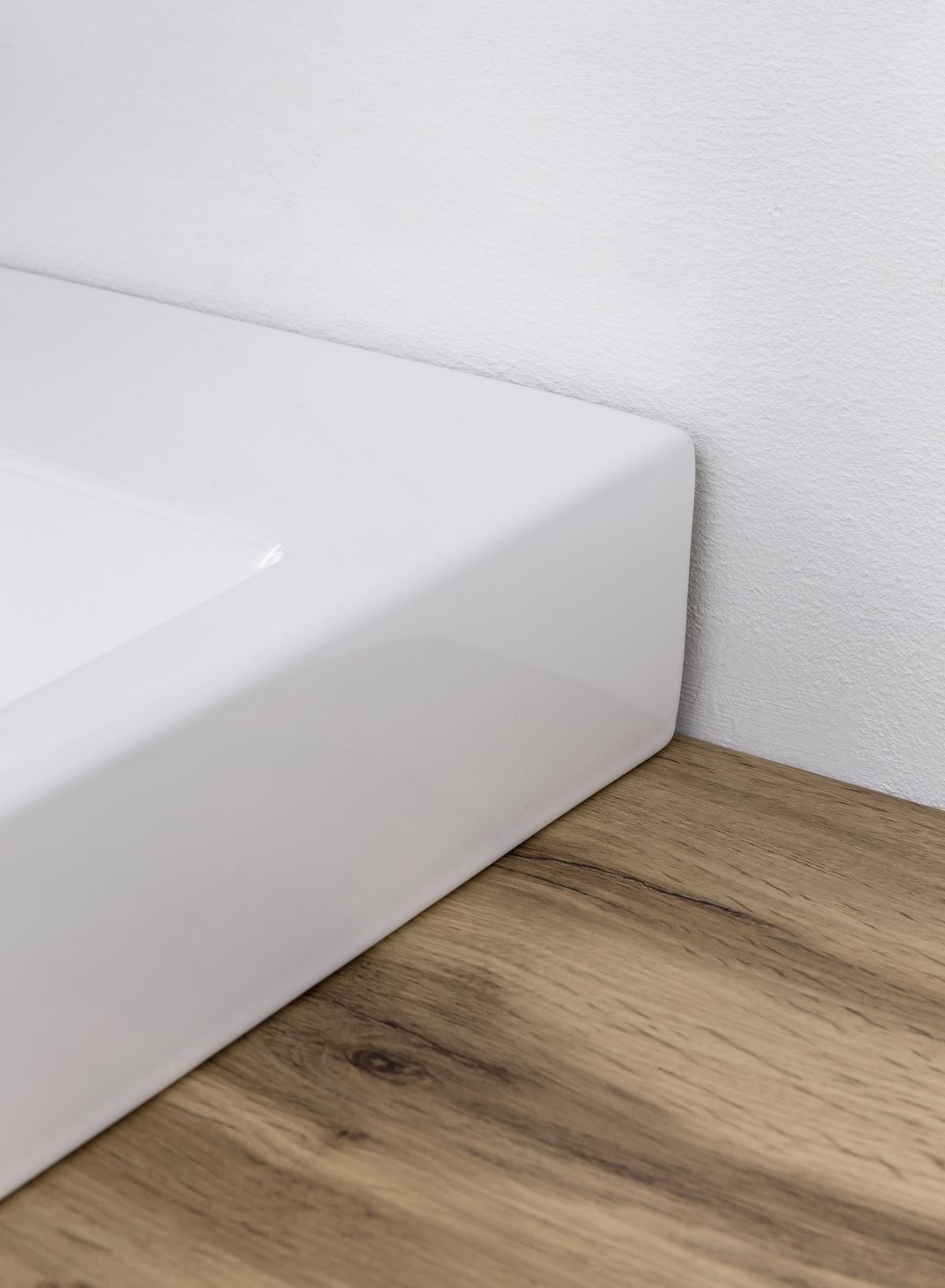 Badezimmer Pienza mit LED 3-türig ca. 100 cm Eiche Wotan - Eiche Wotan/Weiß, MODERN, Keramik/Holzwerkstoff (100cm) - Held