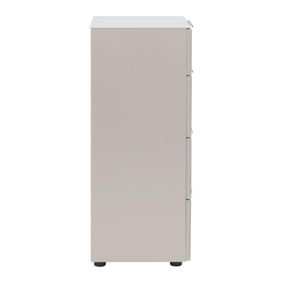 Kommode Siena Kaschmir - Chromfarben/Kaschmir, Modern, Glas/Holzwerkstoff (45/99/40cm) - Mömax