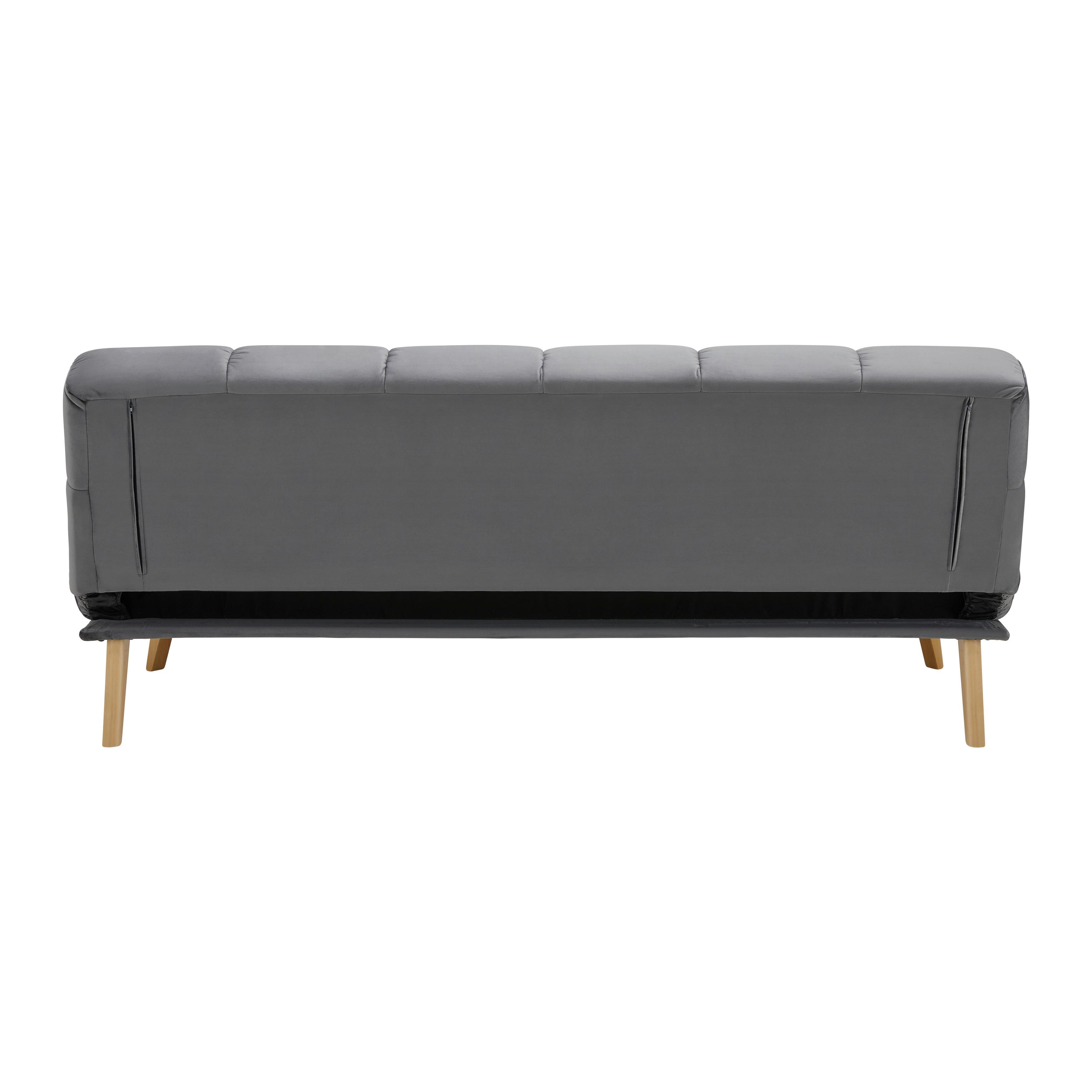 BÄDDSOFFA ALVA - mörkgrå/naturfärgad, Modern, trä/textil (185/80/88cm) - Bessagi Home