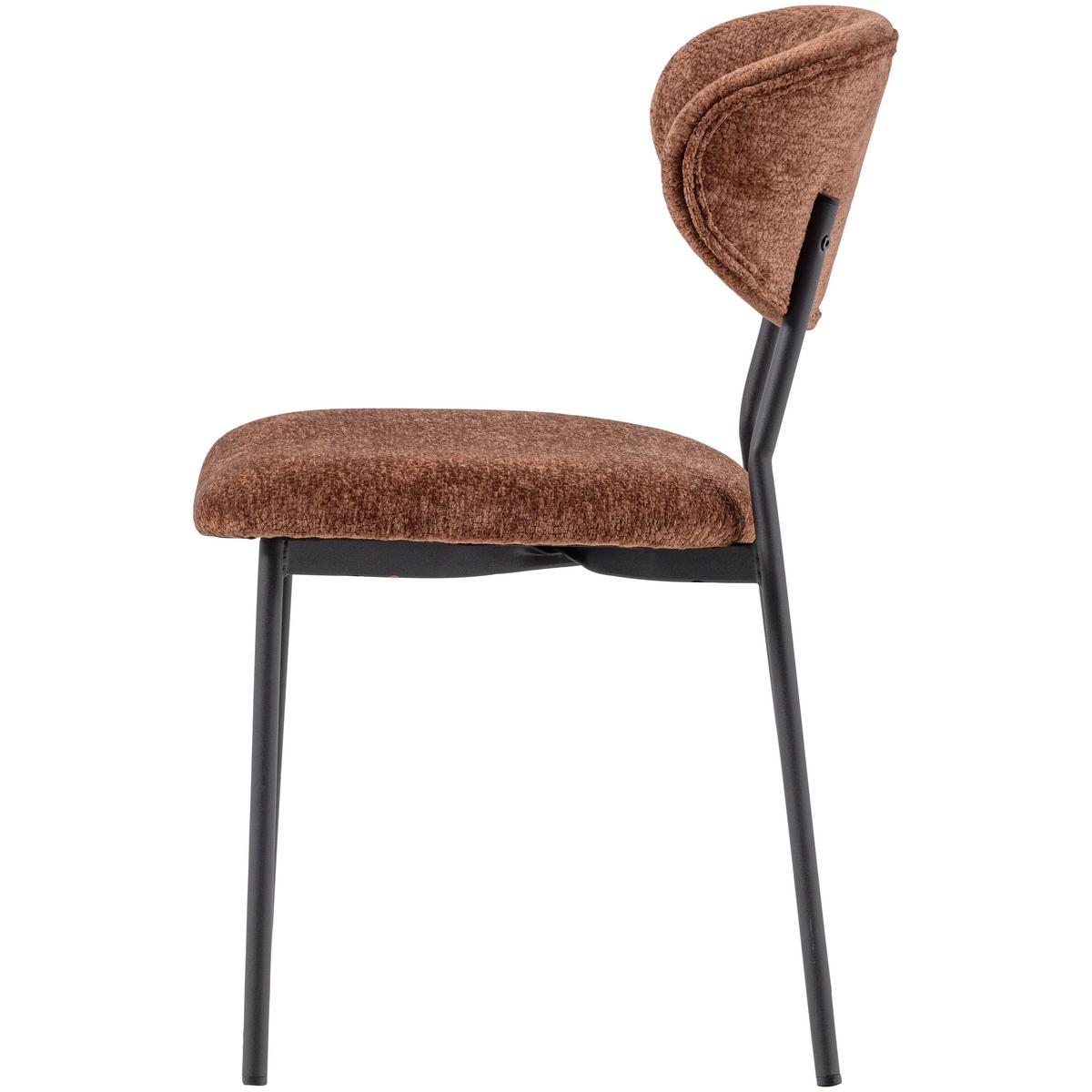 Stuhl-Set Kjeld 2er-Set Braun - Schwarz/Braun, MODERN, Textil/Metall (47/79/53cm) - Livetastic