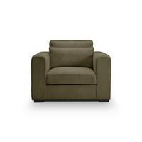 1,5-Sitzer-Sofa Almera Khaki - Khaki/Schwarz, Basics, Holz/Textil (120/92/112cm) - MID.YOU