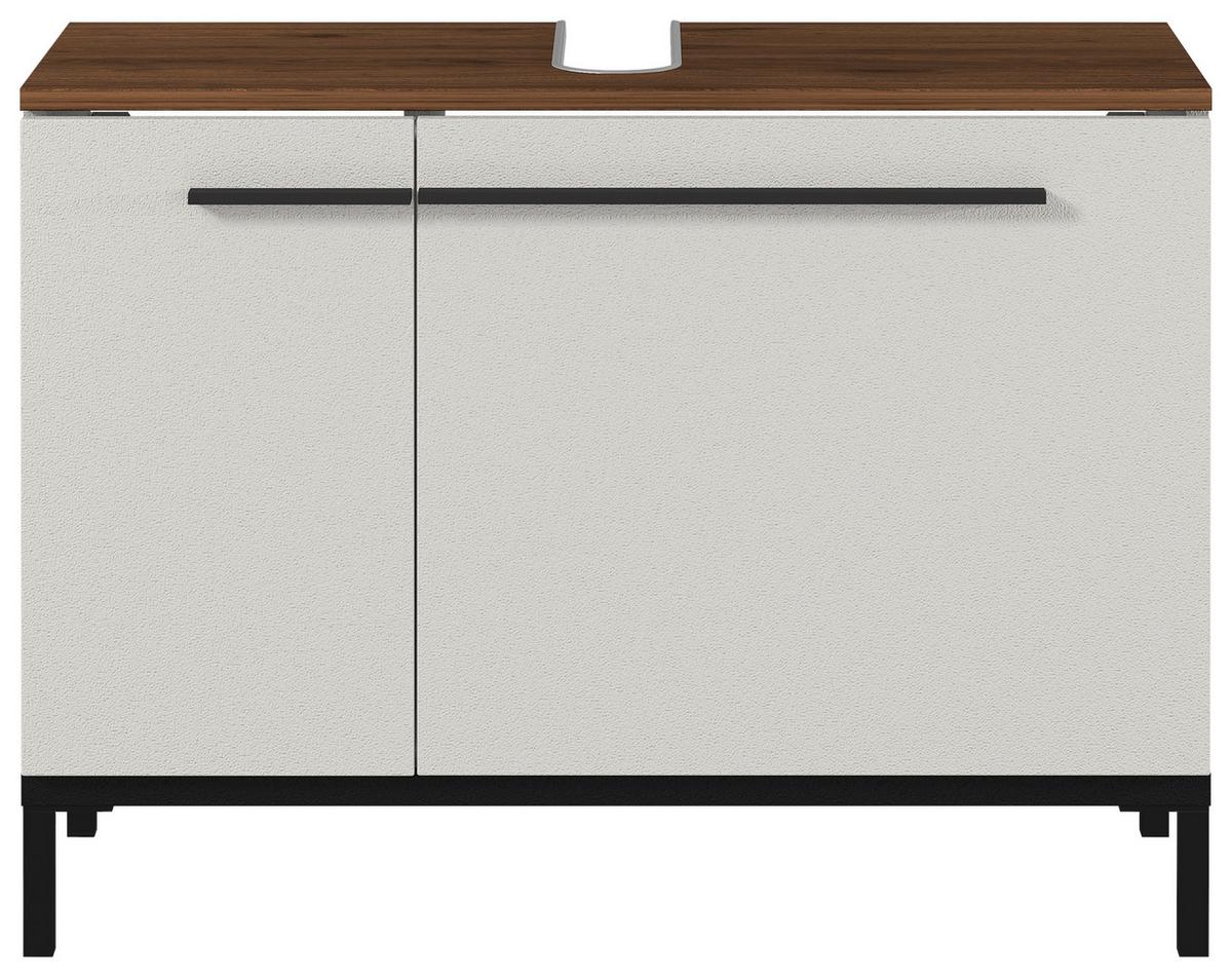 SZAFKA POD UMYWALKĘ YONKERS 573 - kolor orzechowy/kaszmir, Modern, materiał drewnopochodny/metal (80/59/34cm) - Xora