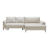 Ecksofa Integra Beige - Beige/Schwarz, Textil/Metall (294/81-93/170cm) - Mömax