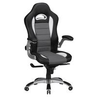 Gaming Stol Racing - siva/črna, Moderno, umetna masa/tekstil (70/120/70cm) - MID.YOU