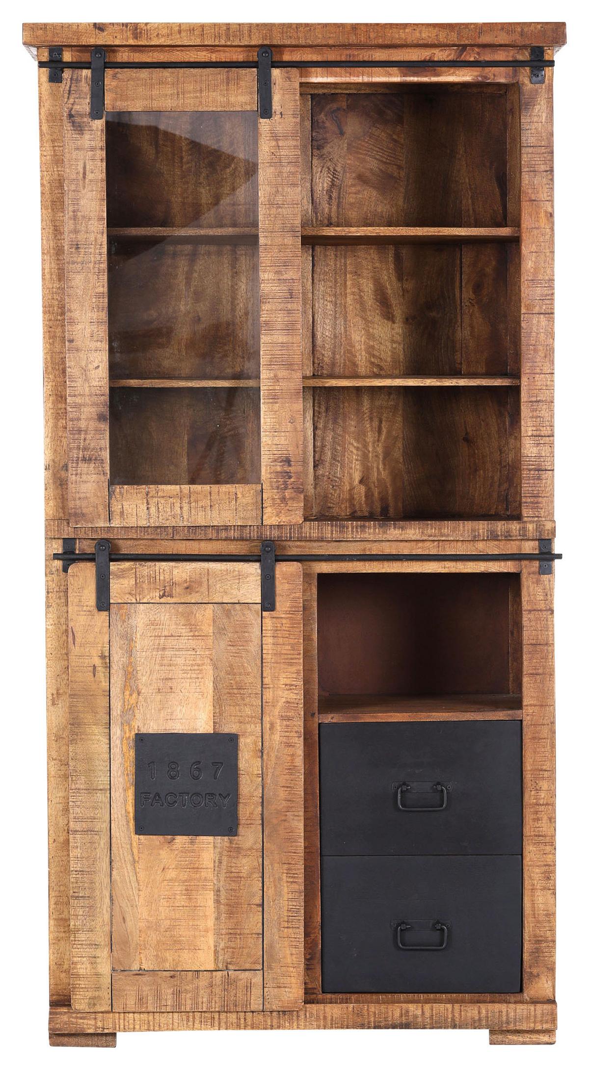 WITRYNA BARNEY - kolor naturalny/przejrzysty, Romantik / Landhaus, metal/drewno (100/190/45cm) - Landscape