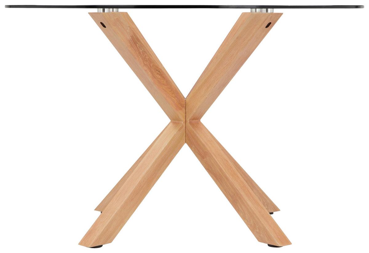Jedilna Miza Nara, Barva Hrasta, Ø 119 - barve hrasta/prozorno, Moderno, kovina/steklo (119/75,5cm) - P & B