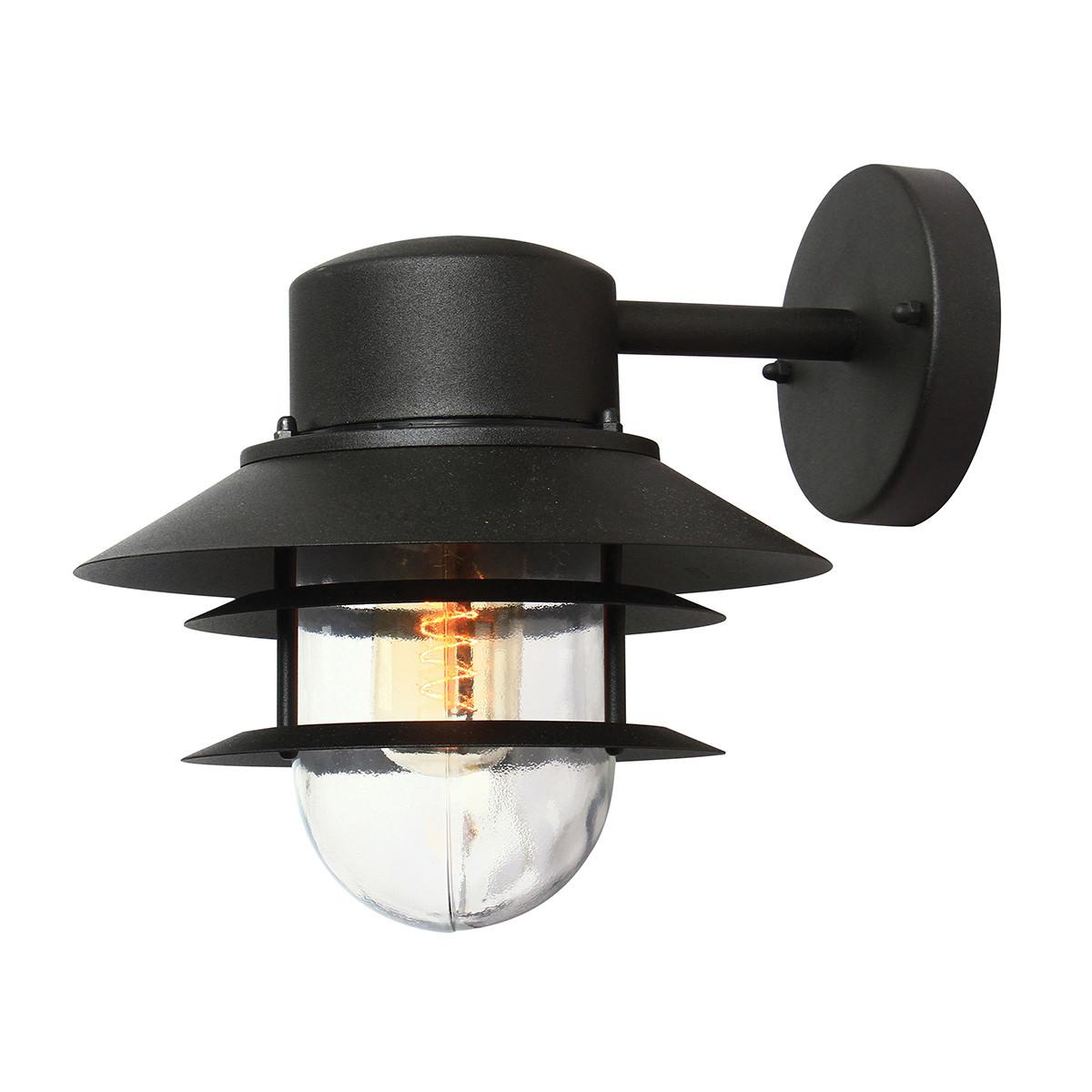 Kültéri Falilámpa Copenhagen-Bk - fekete, Konventionell, üveg/fém (22/23,6cm) - Elstead Lighting