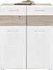 Schuhschrank in Weiß/Silbereichenfarben - Chromfarben/Weiß, MODERN, Holz/Holzwerkstoff (85/105/40cm) - Premium Living