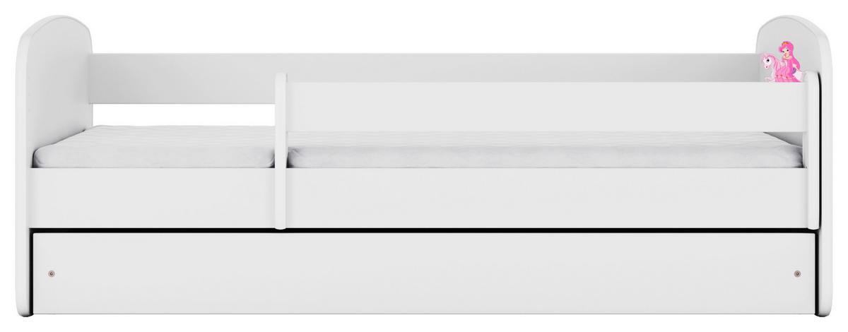 Otroška Postelja Babydreams, Bela, 80x160cm - bela/barve breze, Moderno, tekstil/leseni material (80/160cm) - MID.YOU