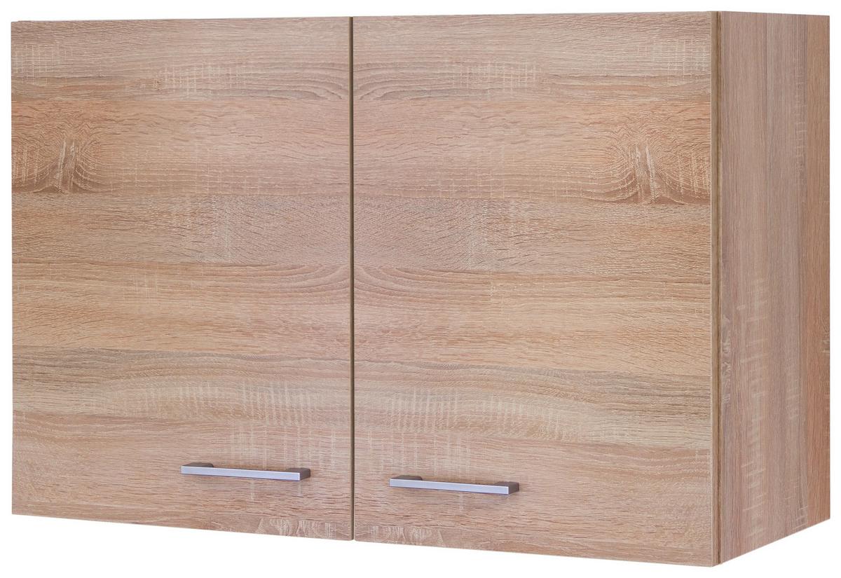 Kuhinjska Zgornja Omarica Samoa, Barva Hrasta - bela/barve aluminija, Konvencionalno, umetna masa/leseni material (80/54,8/32cm)