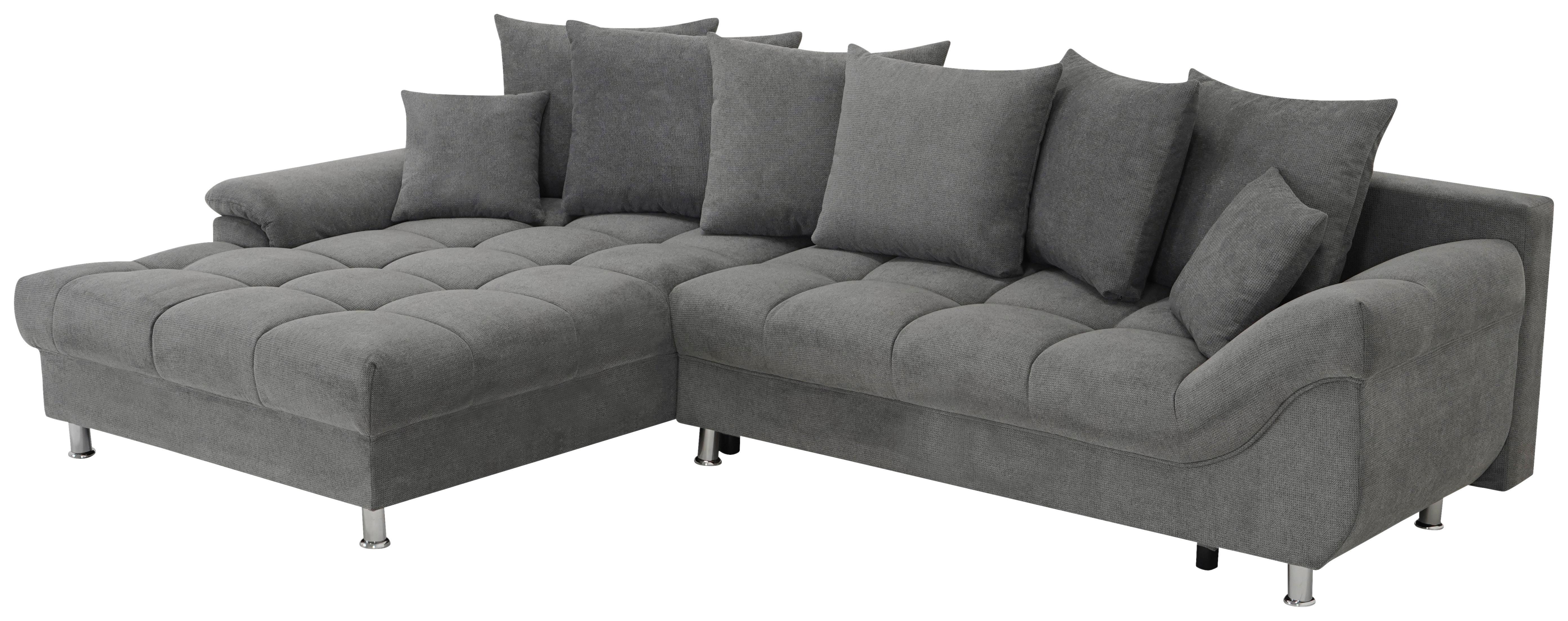 Sarokkanapé Erice - sötétszürke, Design, textil (198/312cm) - Livetastic