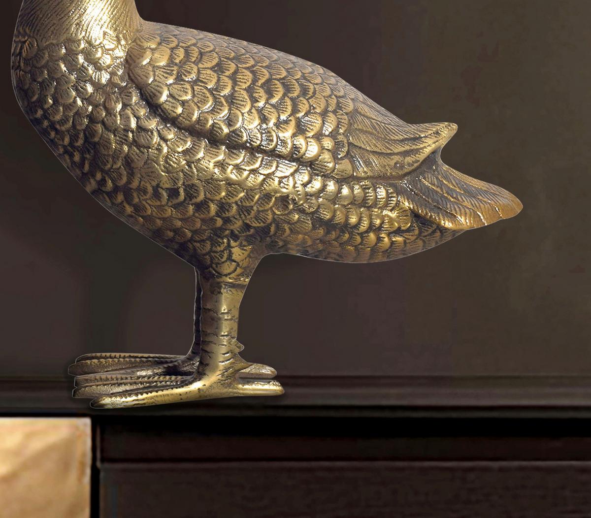 Okrasni Predmet Goose - zlate barve, Design, kovina (46/42/19cm) - Livetastic