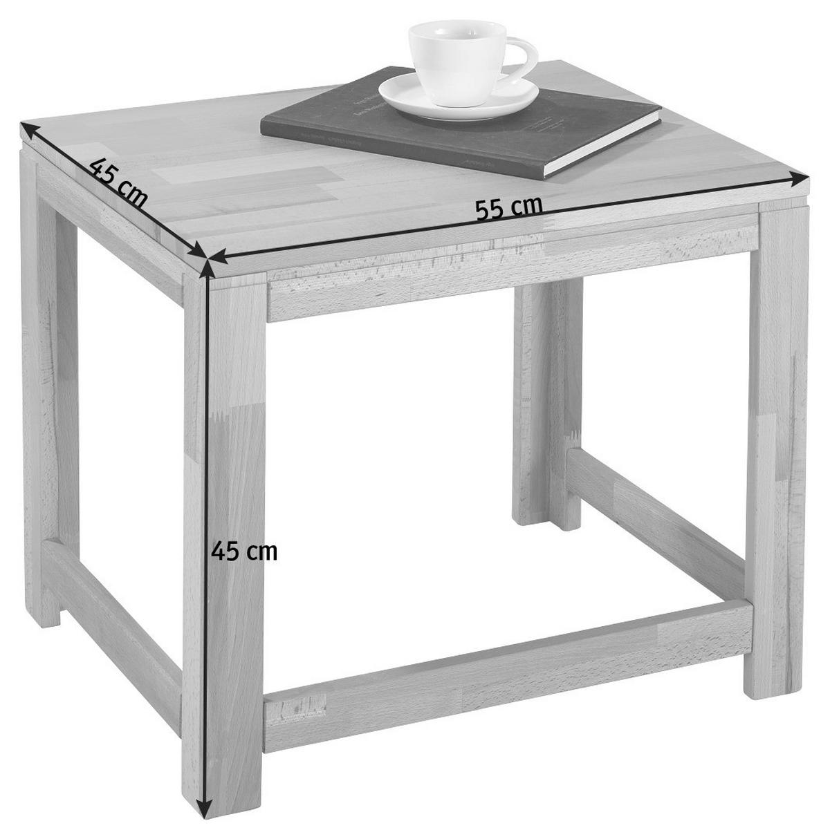 STOLIK BOCZNY OSLO - kolor bukowy, Konventionell, drewno (55/45/45cm) - Linea Natura