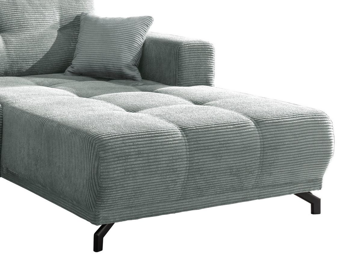 Wohnlandschaft Restato Hellblau Cord - Schwarz/Hellblau, MODERN, Holz/Textil (246/177cm) - MID.YOU