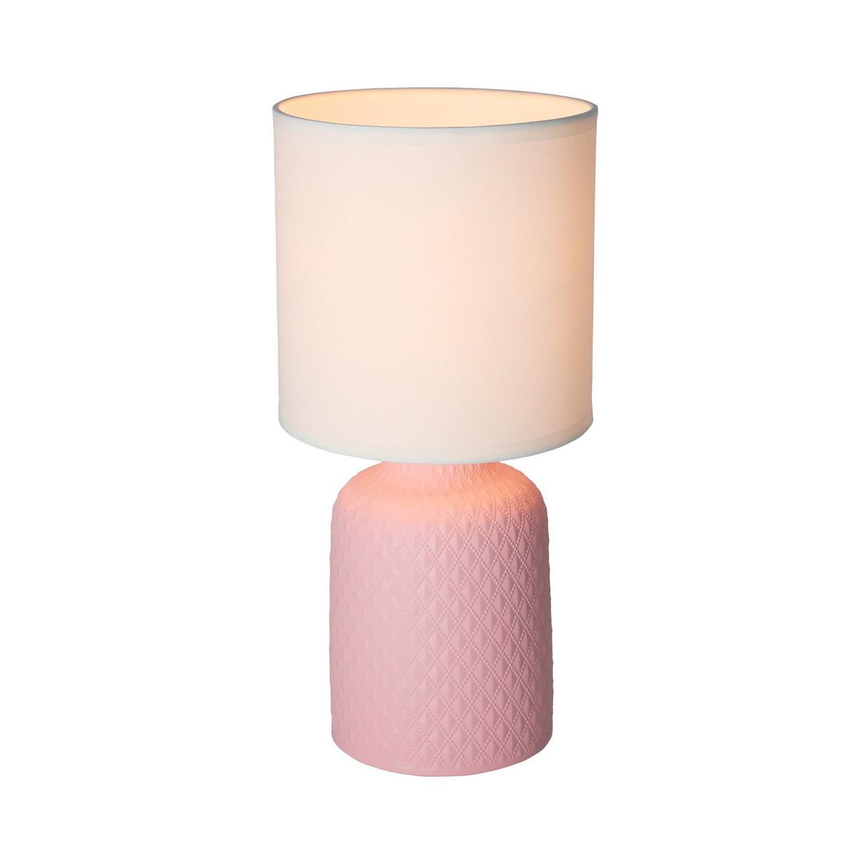 Stolna Svjetiljka 41-79855 - pink/bijela, Basics, metal/tekstil (15/15/32cm)
