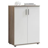 KOMODA BOBBY - kolor ciemnego dębu/kolor srebrny, Konventionell, materiał drewnopochodny/tworzywo sztuczne (60/84/35cm)