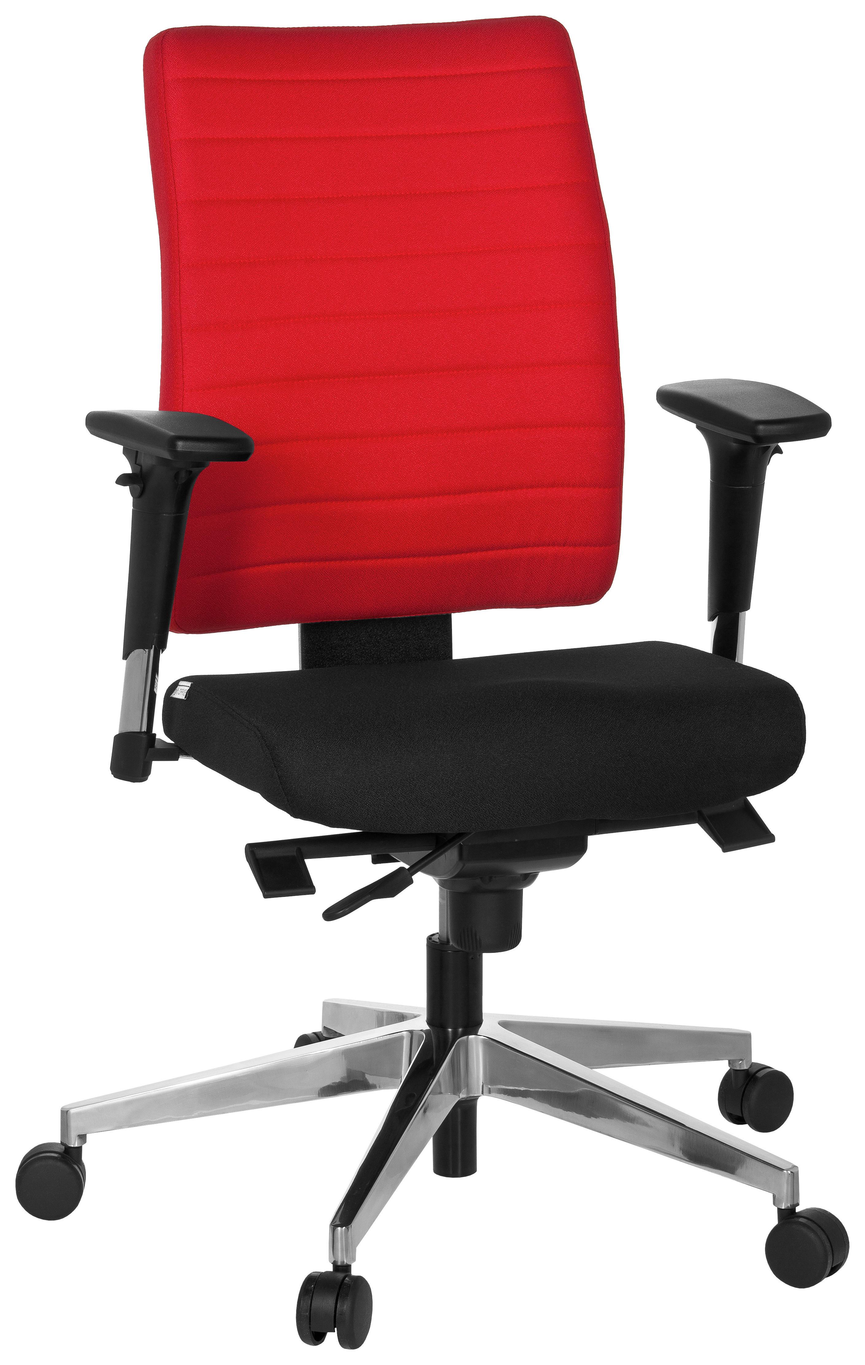 Drehstuhl Pro-Tec 350 Rot/Schwarz - Chromfarben/Rot, MODERN, Kunststoff/Textil (57/123/45cm) - MID.YOU