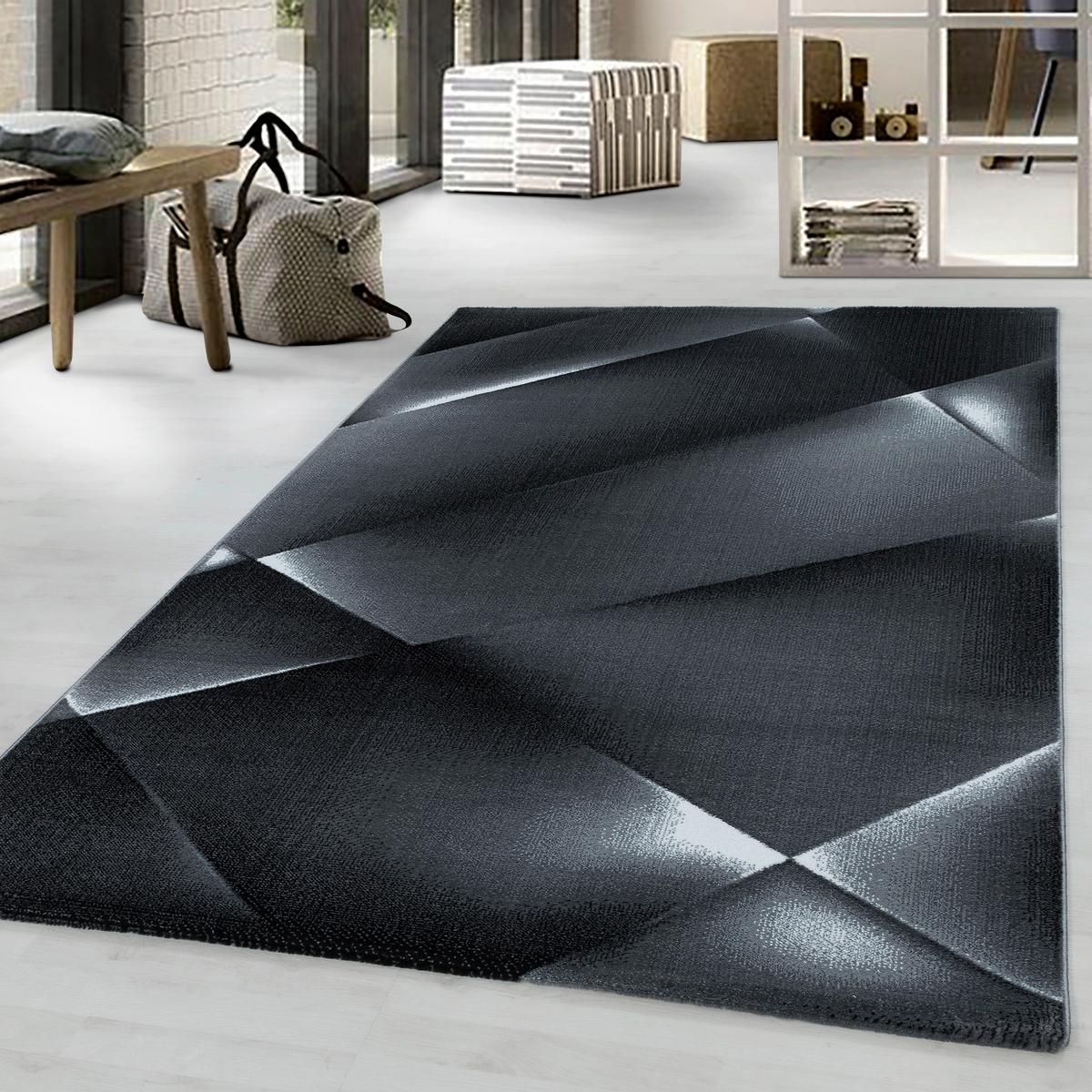 Webteppich Costa Schwarz ca. 80x250cm - Schwarz, Design, Textil (80/250cm)