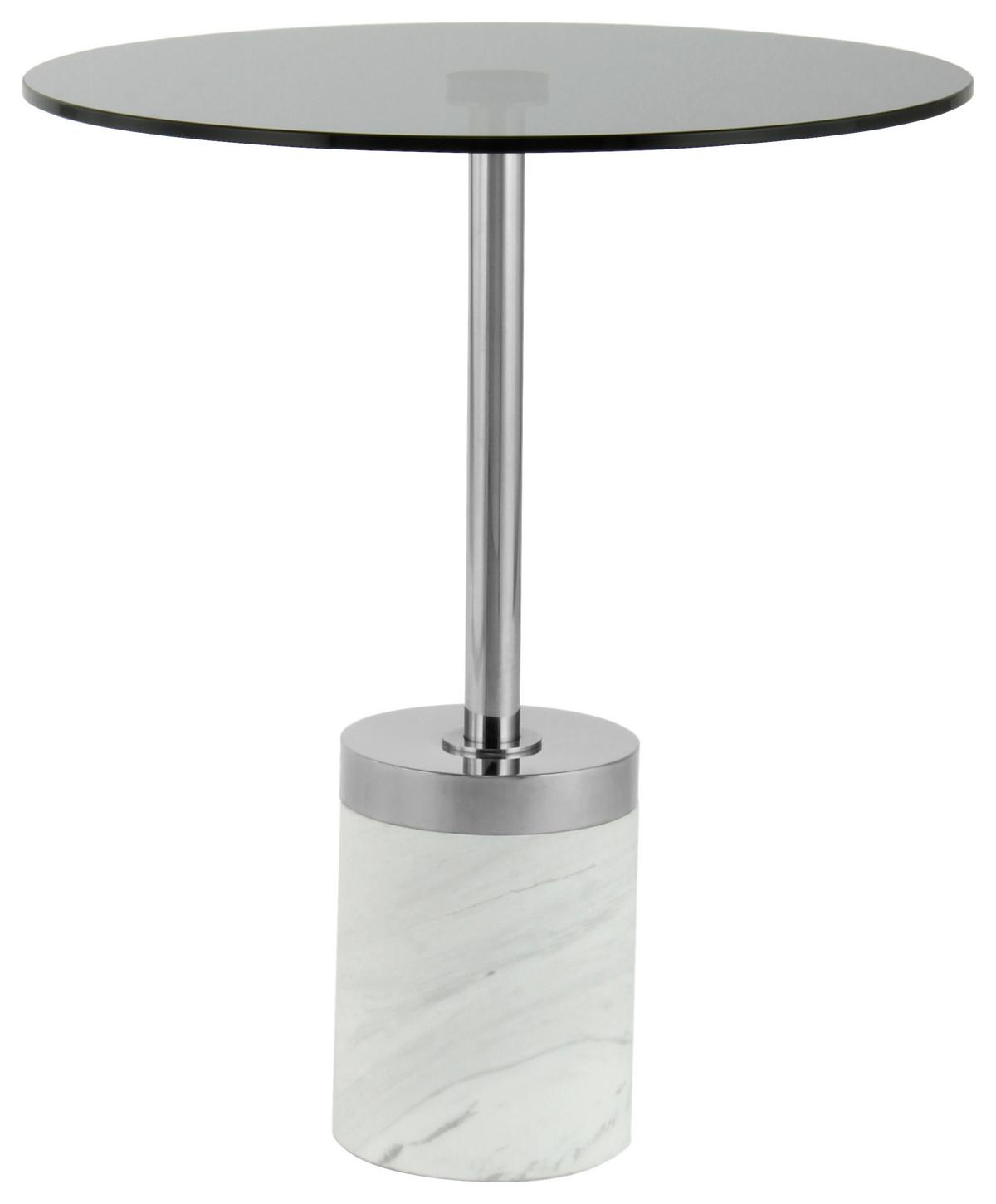 BEISTELLTISCH LANA 125 GRAPHIT / WEISS - Weiss/Graphitfarben, Design, Glas/Stein (46/46/53cm) - Kayoom