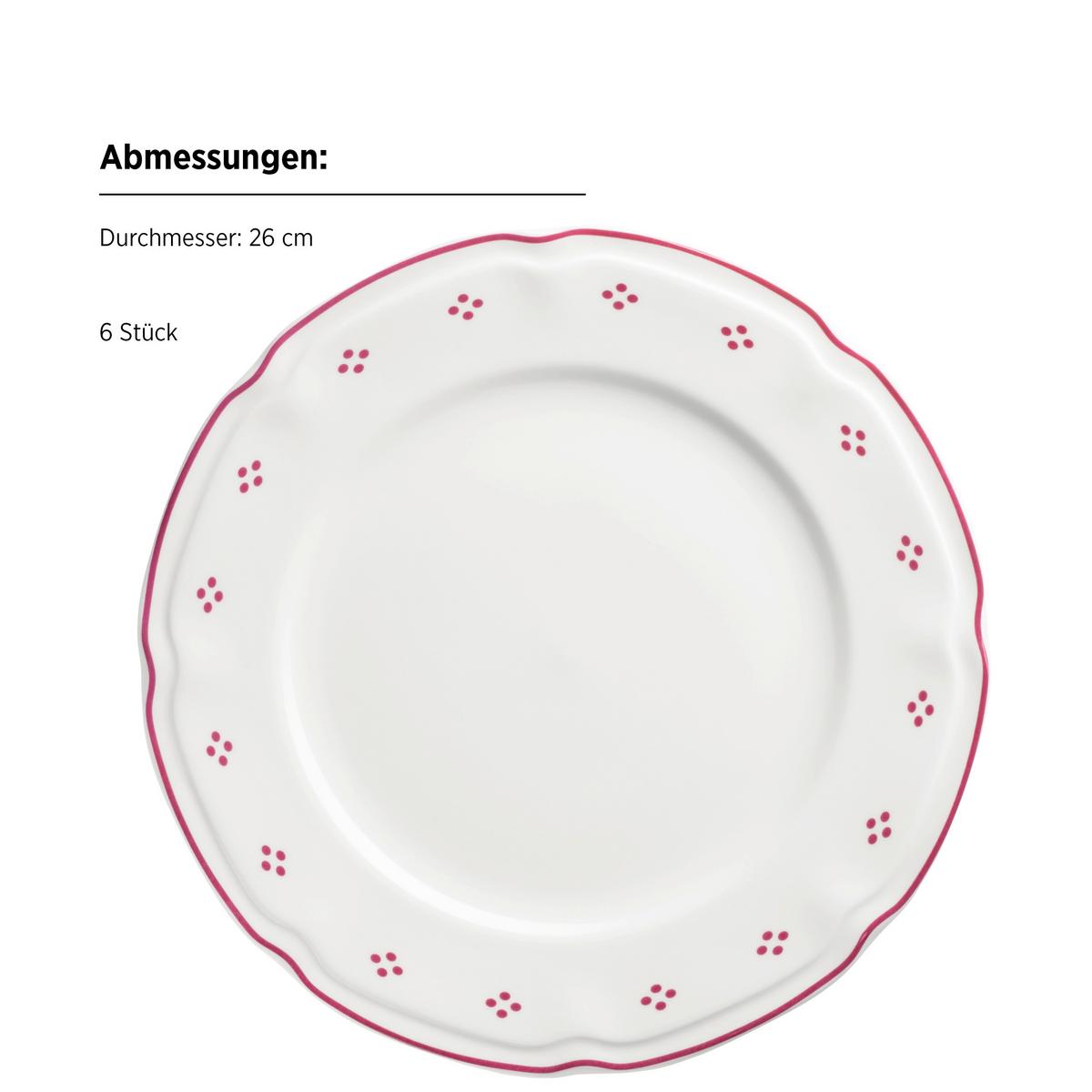 TAFELSERVICE 934142 TAFELSERVICE LOVA 12TLG - Weiss/Rot, Basics, Keramik - Mäser