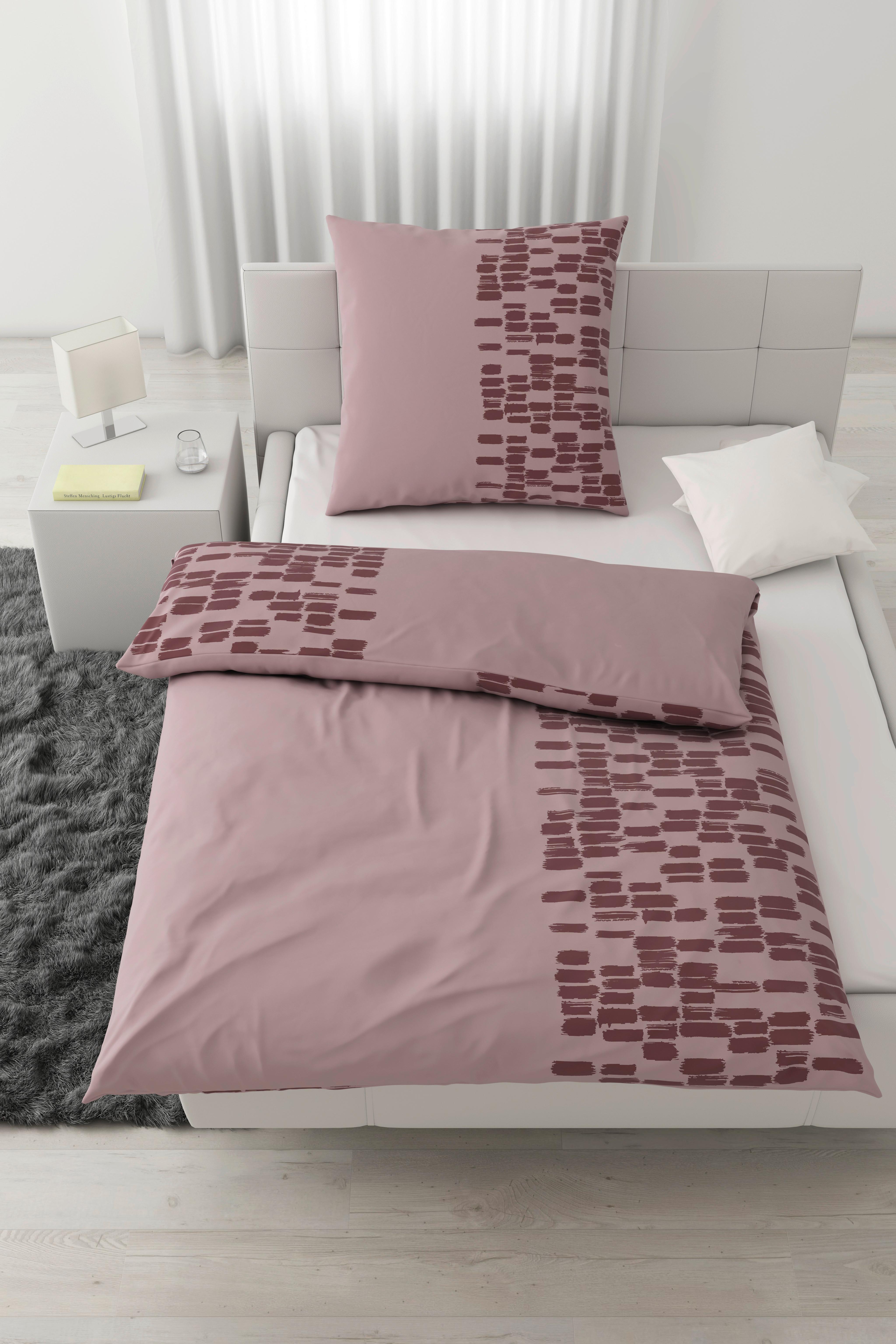 Bettwäsche Brush Strokes Rosa ca. 135x200cm - Rosa, Textil (135/200cm) - Modern Living