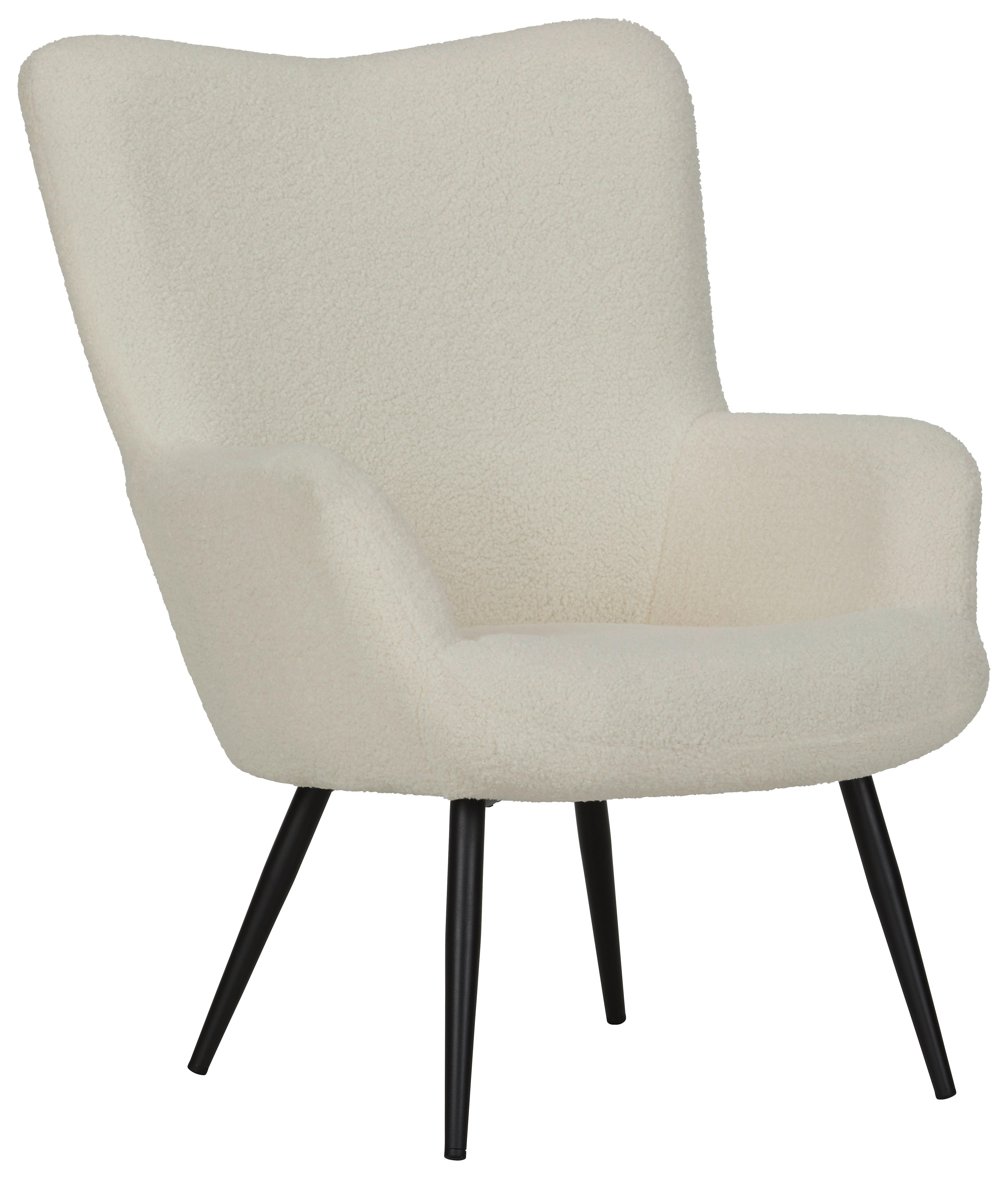 Relax-fotel Gunvor - Fehér, modern, Fém/Textil (73/97/80cm) - Modern Living