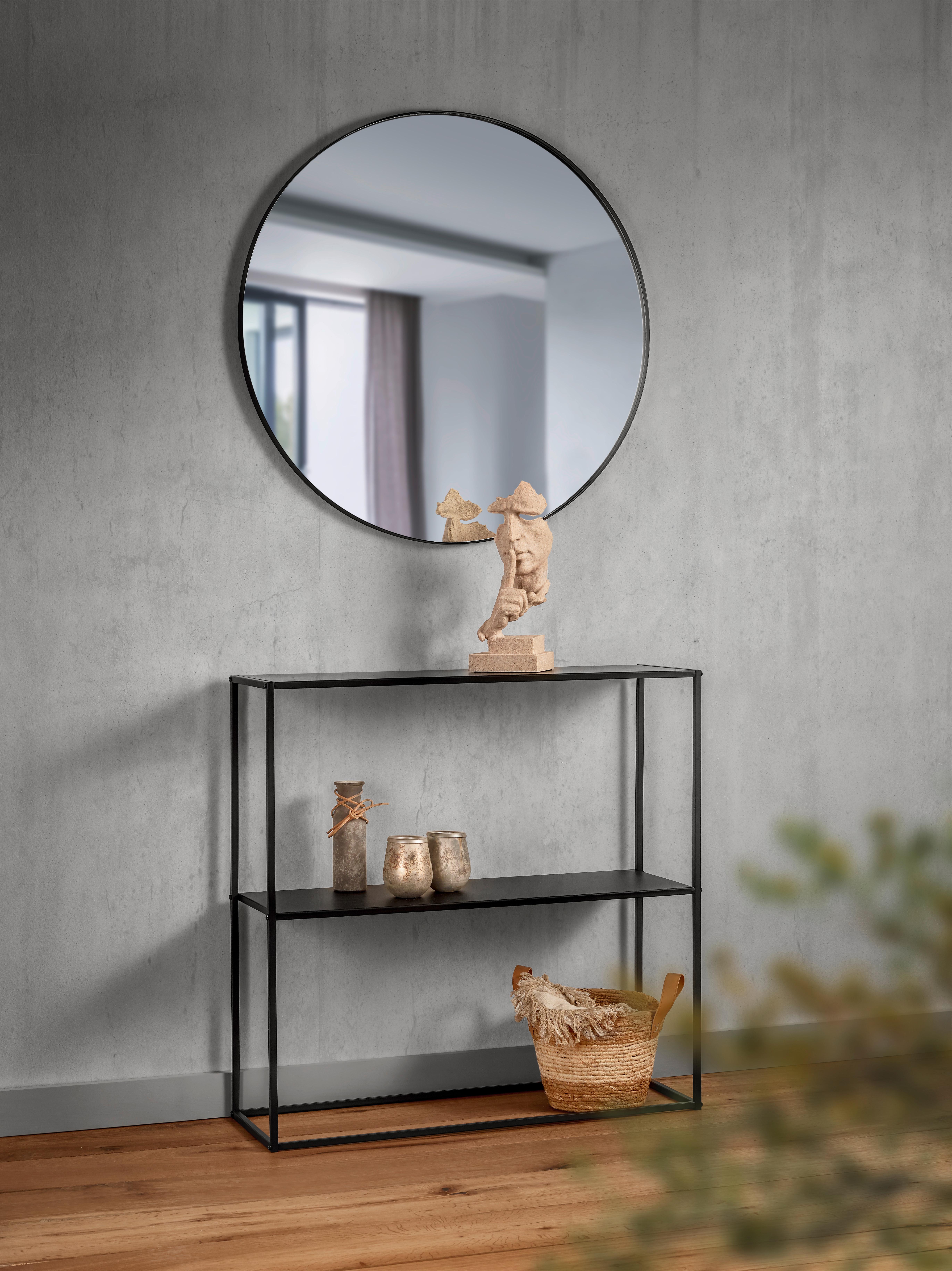 Wandspiegel Britta in Schwarz - Schwarz, MODERN, Glas/Metall (80cm) - Mömax