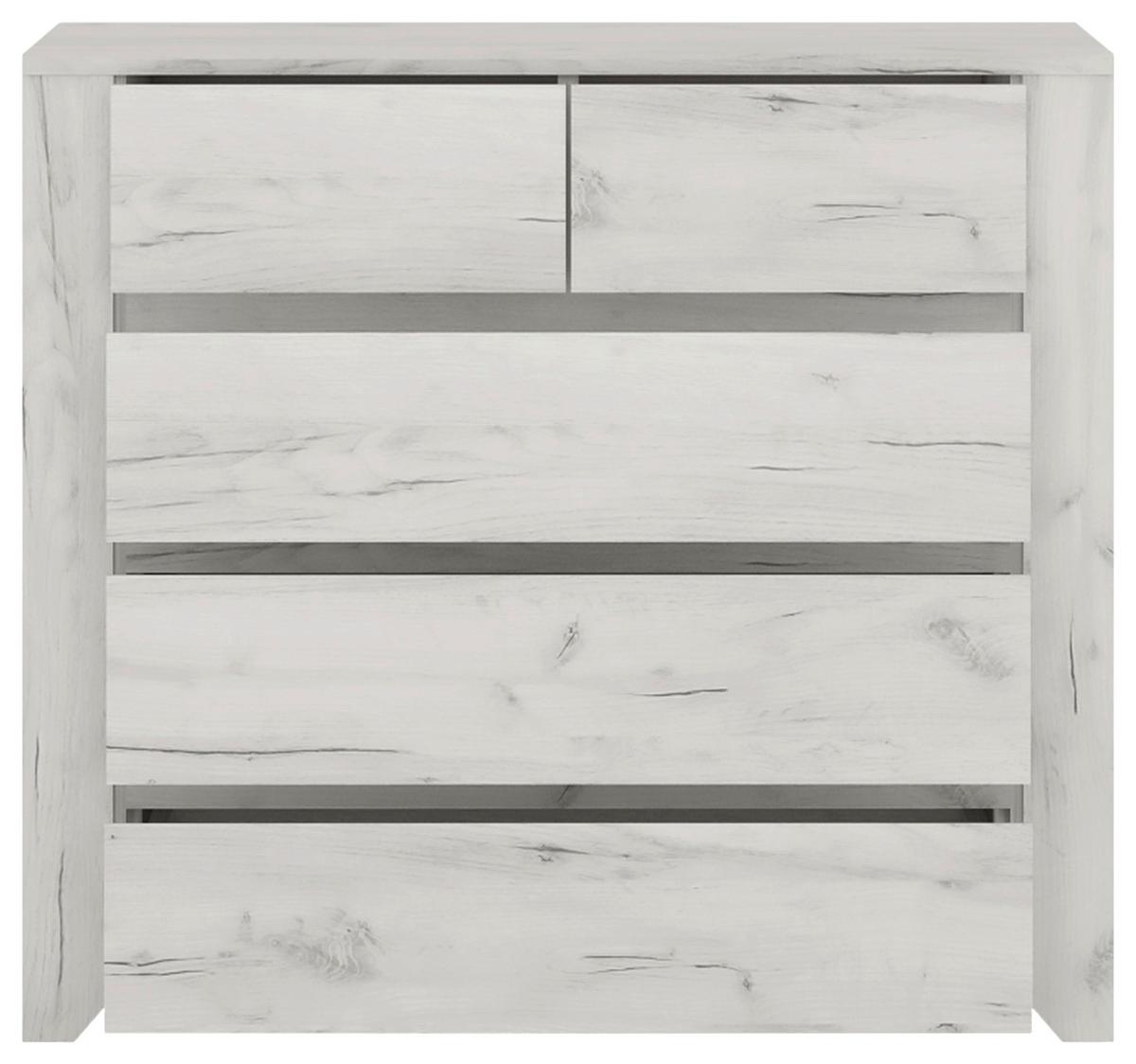 Komoda Angel - boje hrasta/crna, Moderno, drvni materijal/plastika (84/76,5/40,2cm)