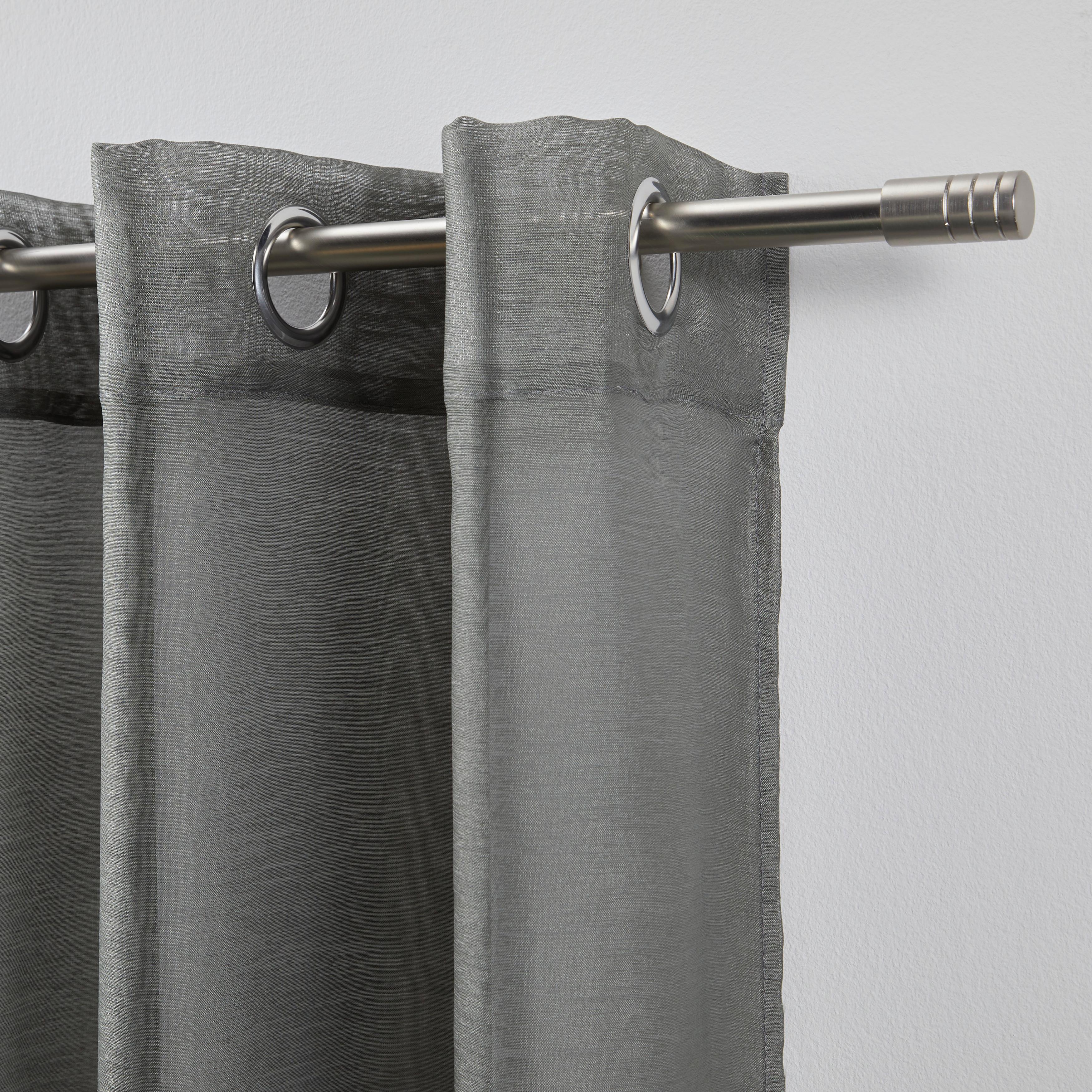 Zavesa Z Obročki Dolly - siva/antracit, tekstil (140/245cm) - Modern Living