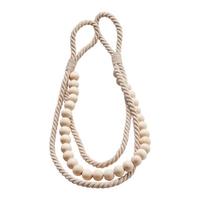 Dekorativni Kavelj Za Zaveso Holzperle - bež, Romantika, tekstil/les (55cm) - Modern Living