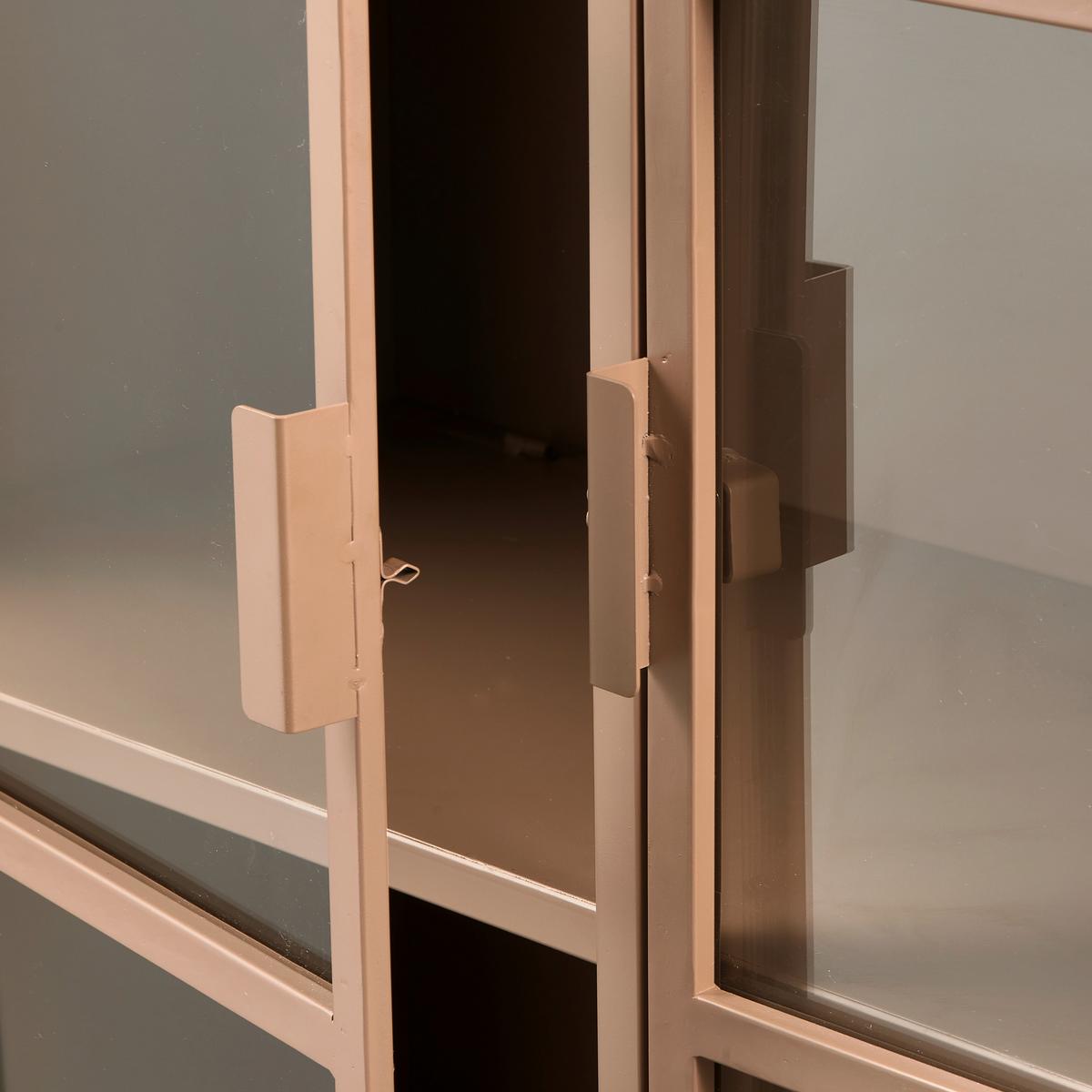 Vitrine Ronja Braun B: 110 cm - Braun, Design, Glas/Metall (110/189/43cm) - Livetastic