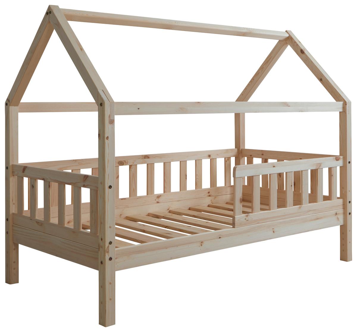 Hausbett Kay ca. 80x160 cm Kiefer Natur - Naturfarben, MODERN, Holz/Textil (80/160cm) - MID.YOU