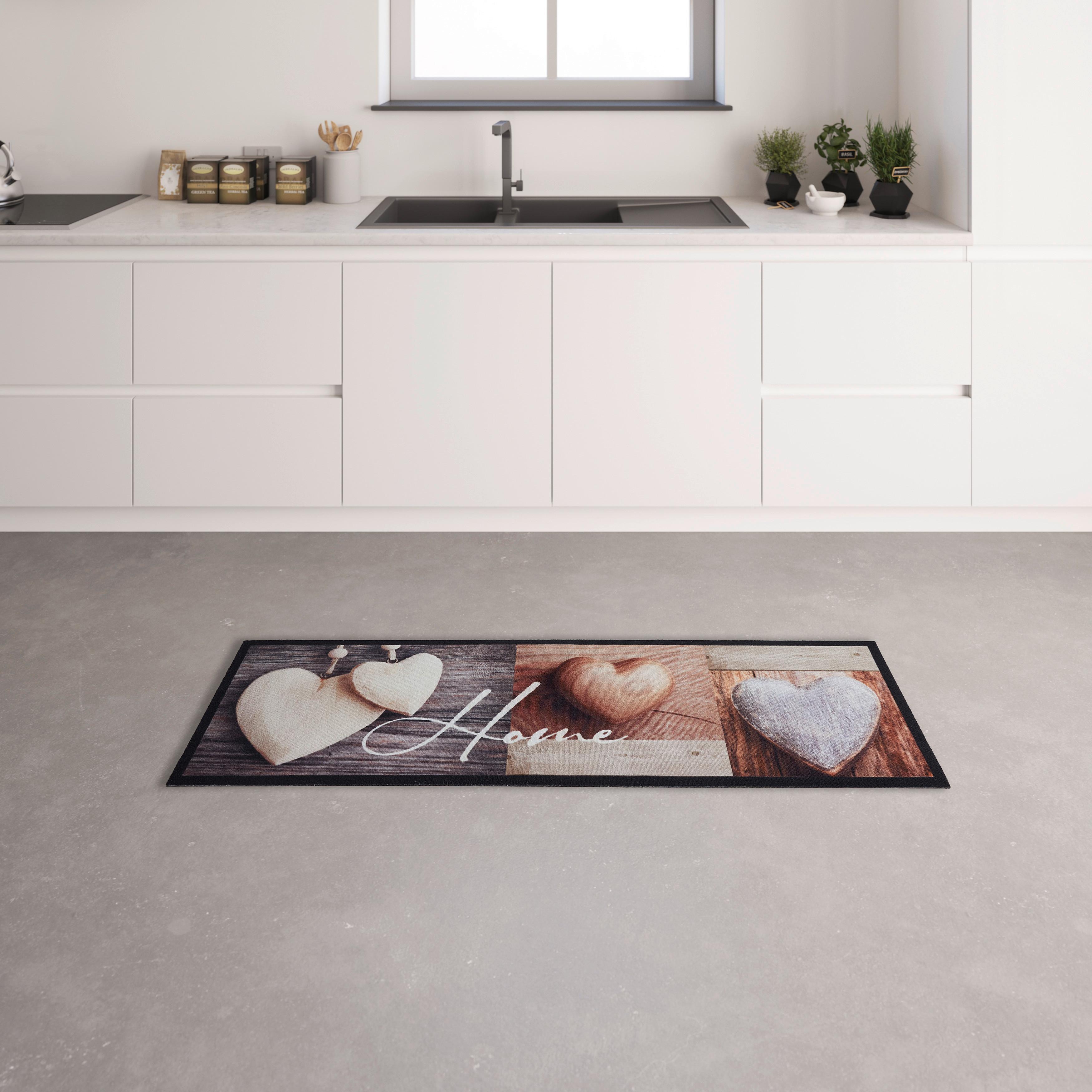 Läufer Home Love Wood in Braun ca. 50x150cm - Braun, Basics, Kunststoff (50/150cm) - Modern Living