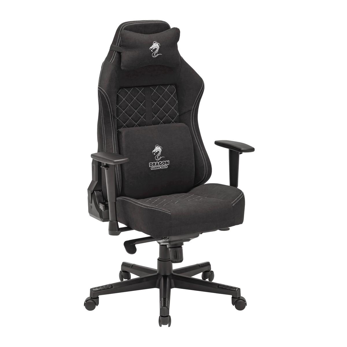 Gamingstuhl Dragon Schwarz/Weiß - Schwarz/Weiß, MODERN, Kunststoff/Textil (64/127-135/69cm) - Mömax