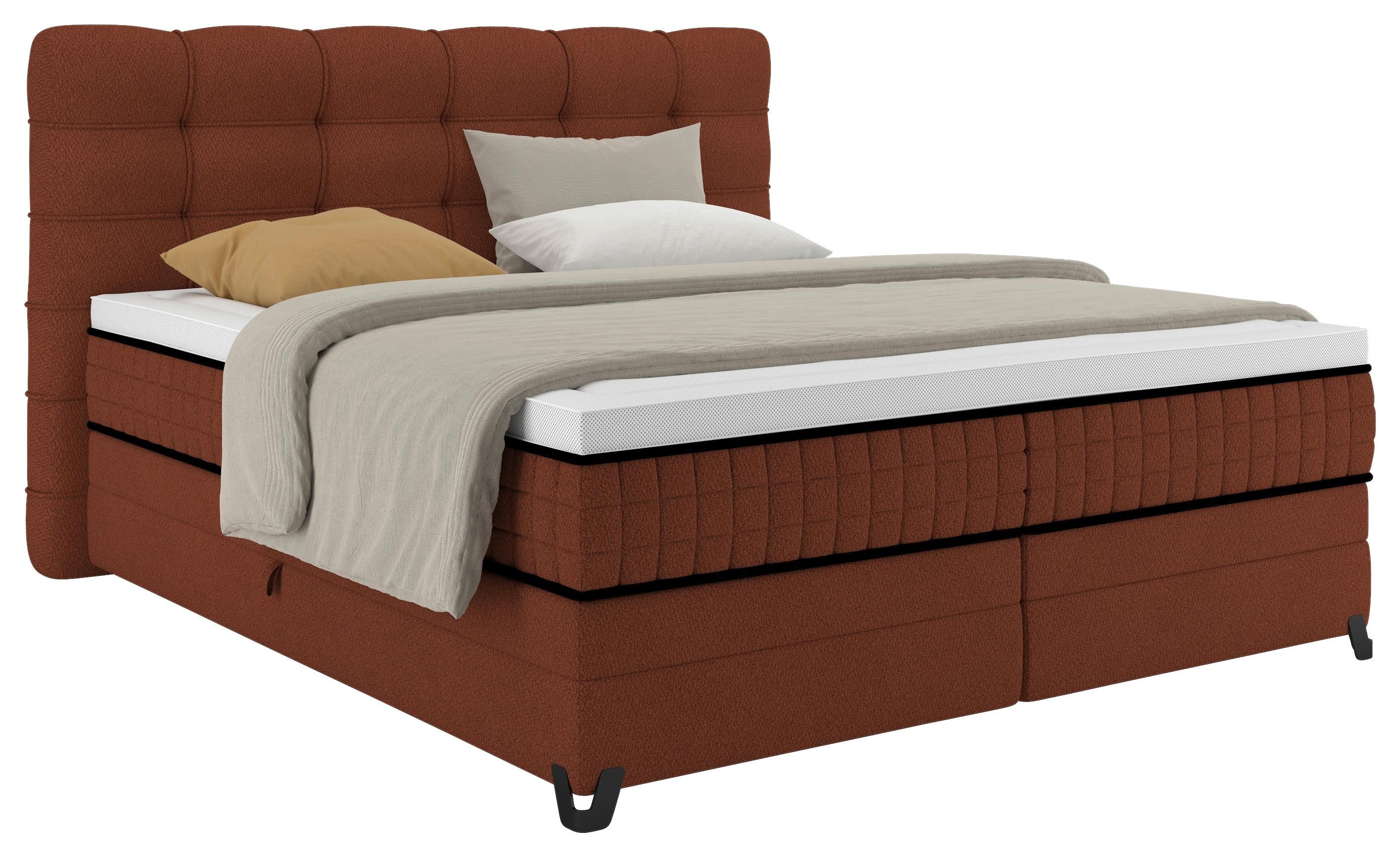 Boxspringbett Carmen C Braun ca. 180x200cm - Braun, KONVENTIONELL, Holz/Holzwerkstoff (180/200cm) - Premium Living