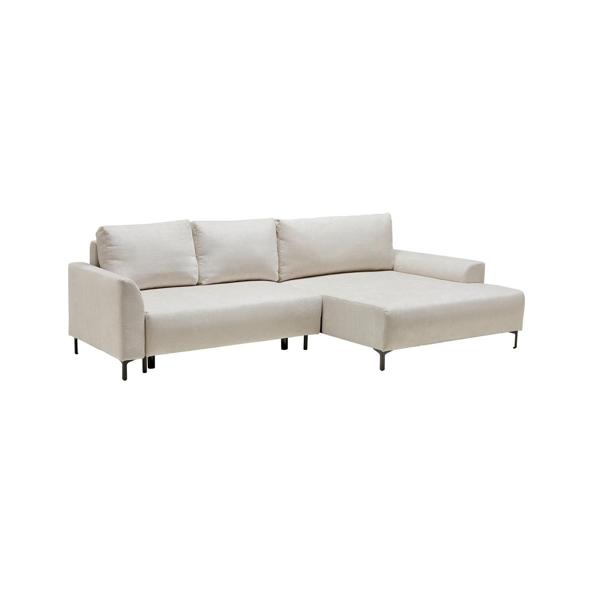 Ecksofa Integra Beige - Beige/Schwarz, Textil/Metall (294/81-93/170cm) - Mömax
