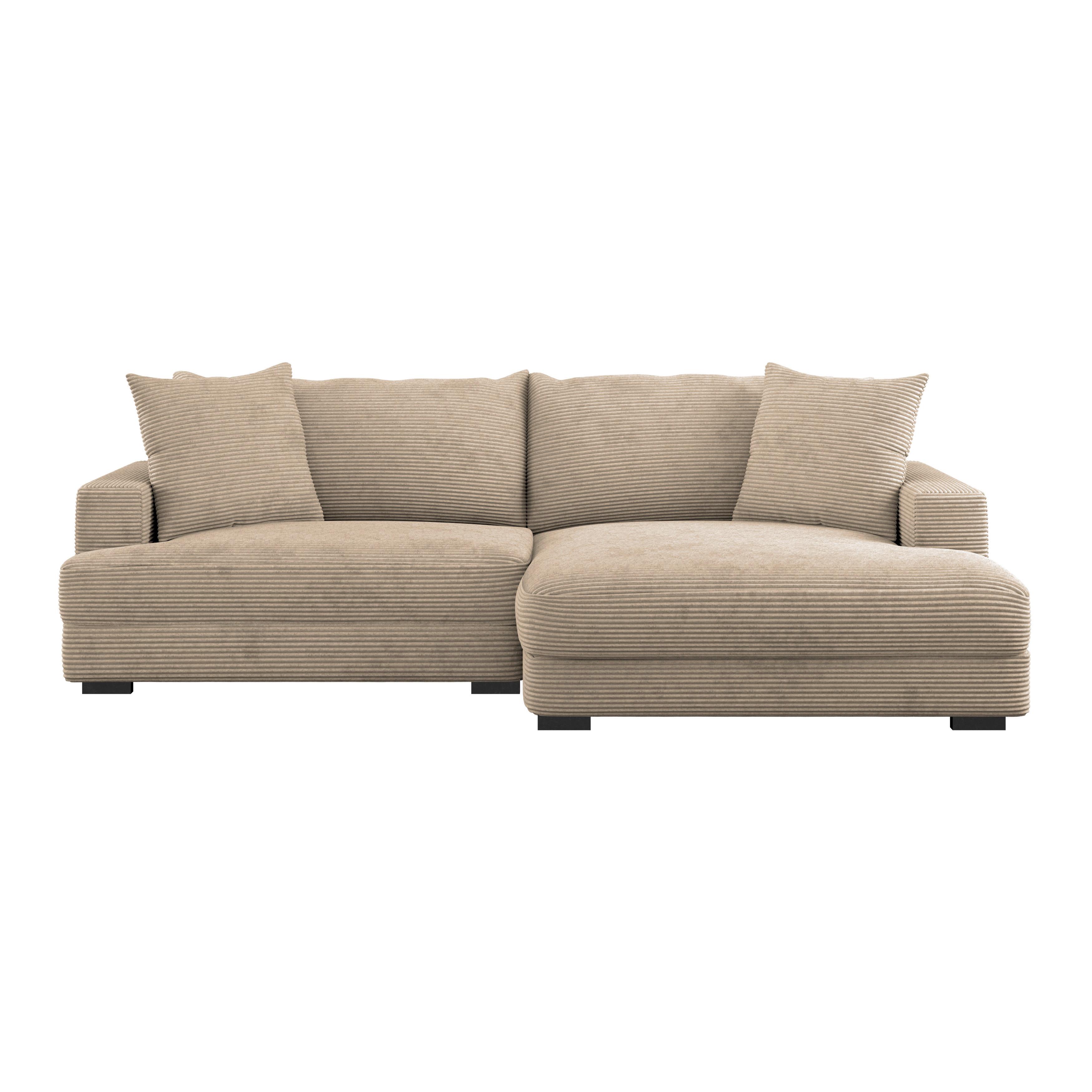 Ugaona Garnitura Pelle - crna/krem, Moderno, tekstil (265/180cm)