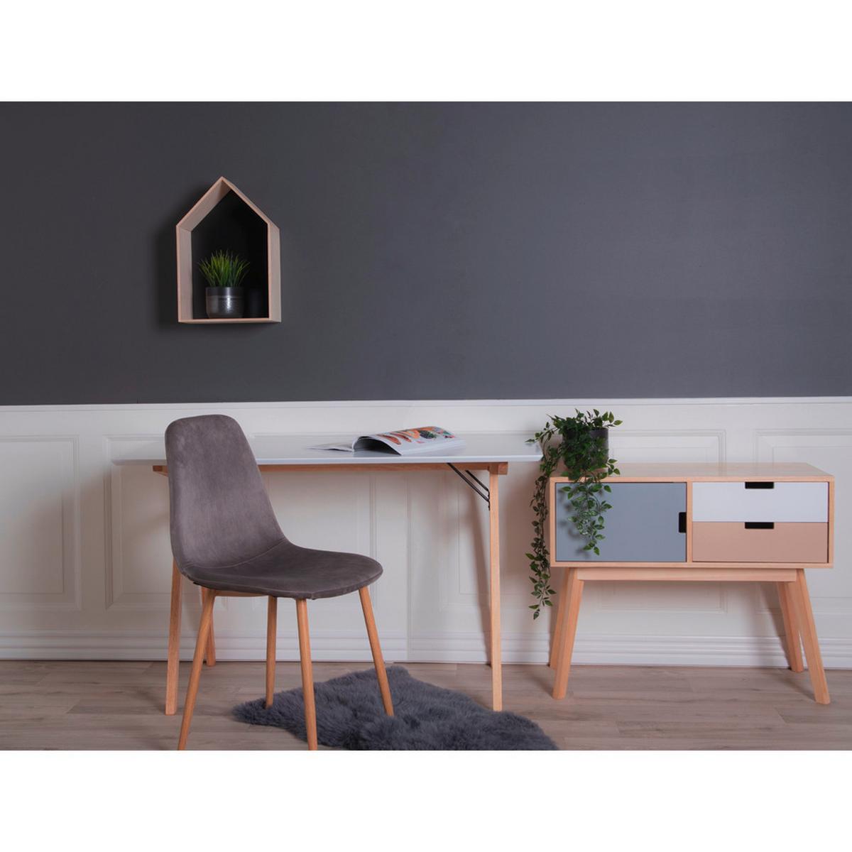 Schreibtisch Vojens Desk Eiche Bianco/Weiß - Eiche Bianco/Weiß, MODERN, Holz/Holzwerkstoff (120/75/60cm) - MID.YOU