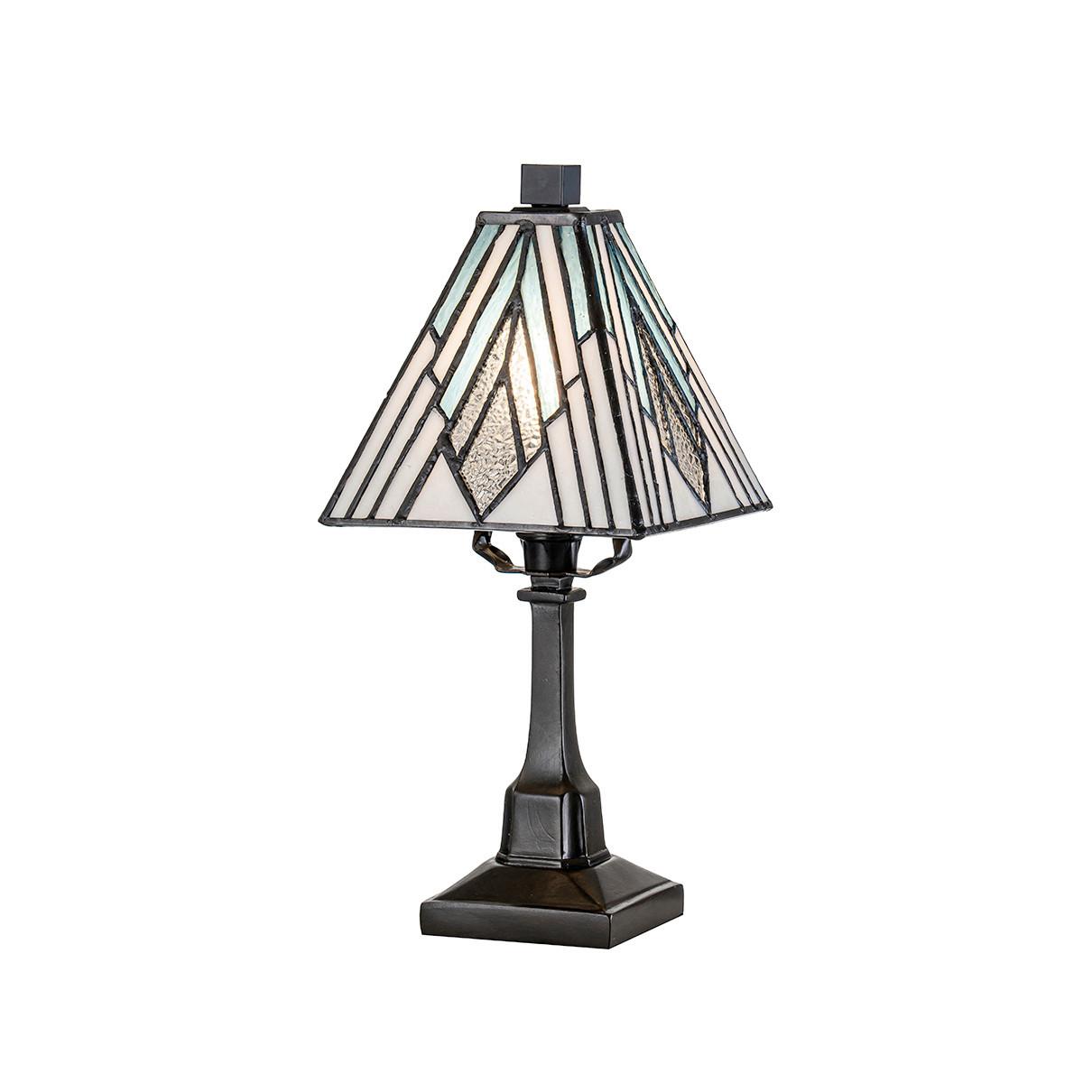 Asztali Lámpa Tf-Alderley-Tl-S - sötétbarna/többszínű, Konventionell, üveg/fém (32,3/13,8/13,8cm) - Elstead Lighting