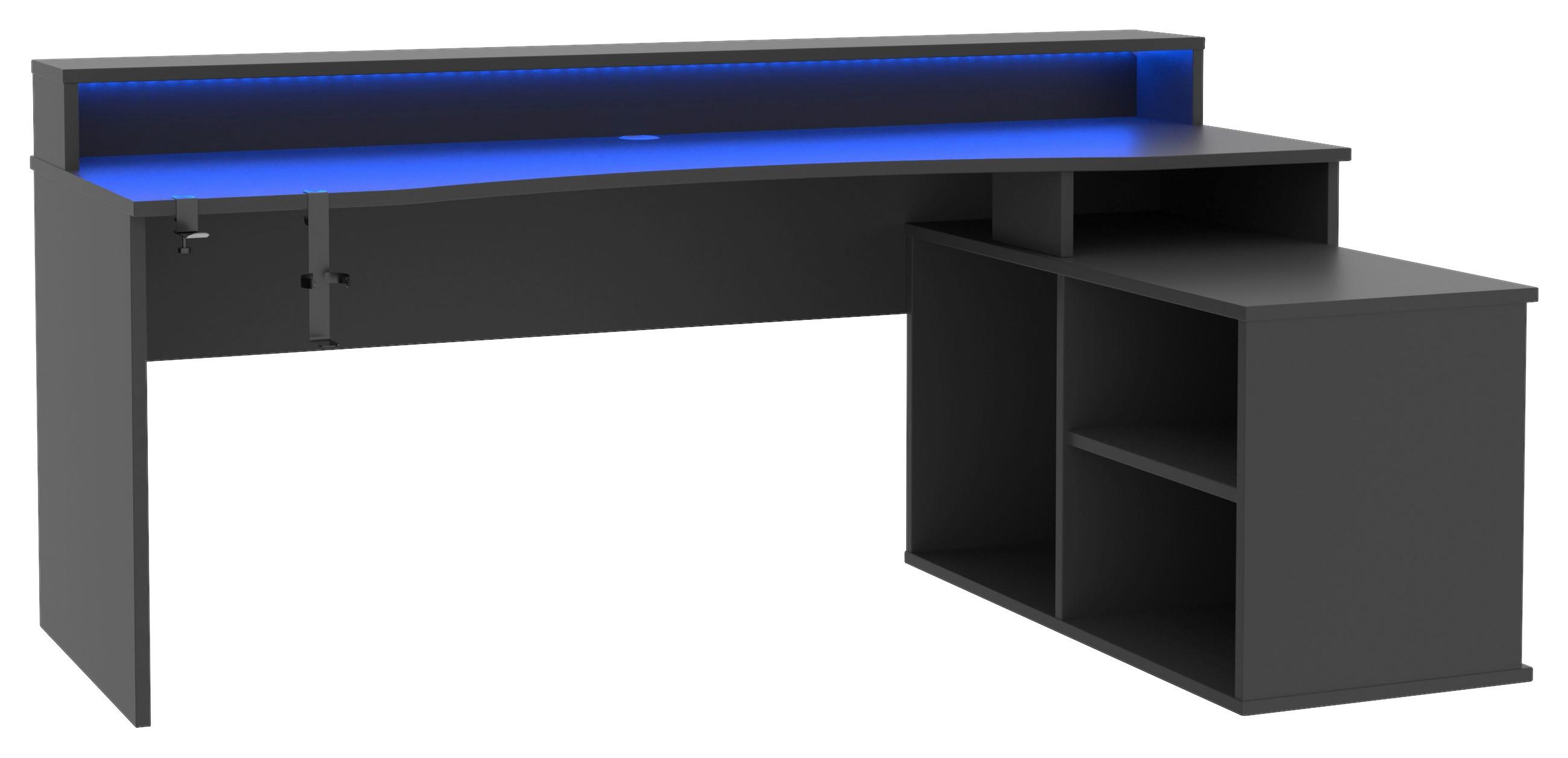 Gaming Miza Tezauer, Črna - črna, Moderno, kovina/umetna masa (200/125,4/91,1cm) - MID.YOU