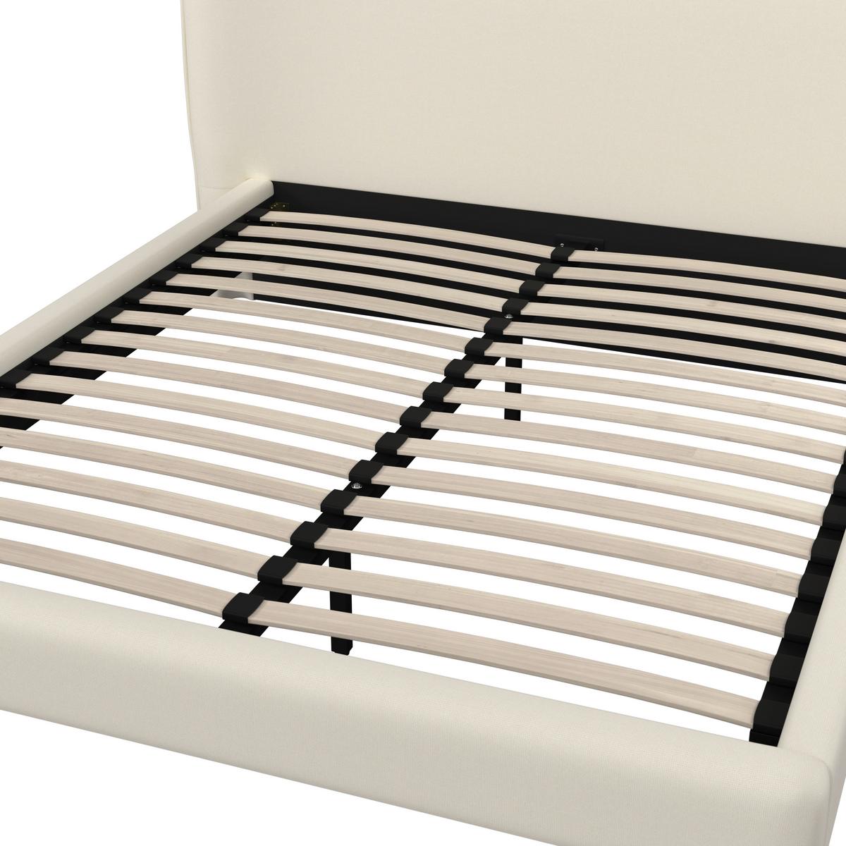 Polsterbett Valion Elfenbein ca. 160x200 cm - Elfenbein/Eichefarben, MODERN, Holz/Textil (160/200cm) - Bessagi Home