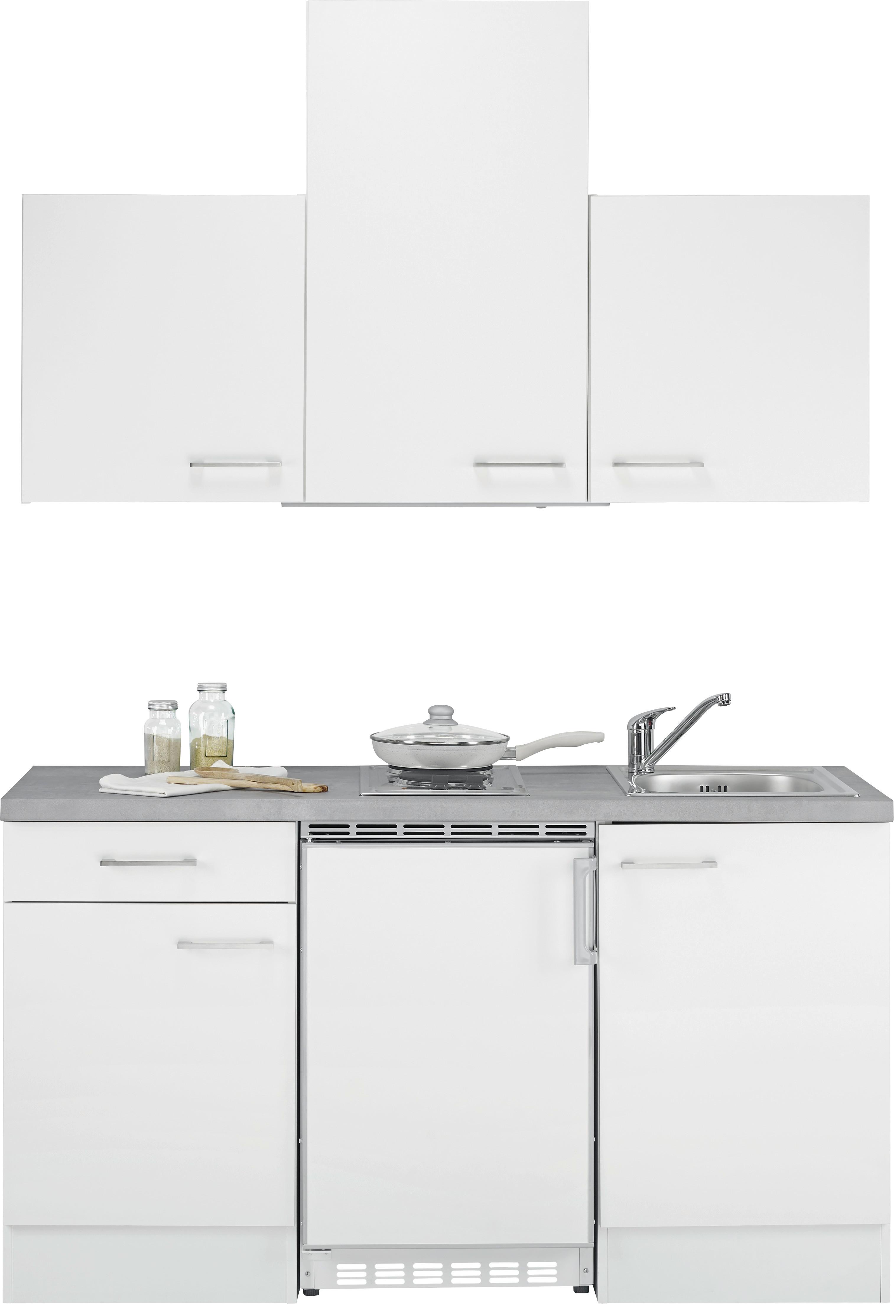 Küchenblock inkl. 2 E-Geräte Neo in Weiß - Weiß, MODERN, Holzwerkstoff (150cm) - FlexWell
