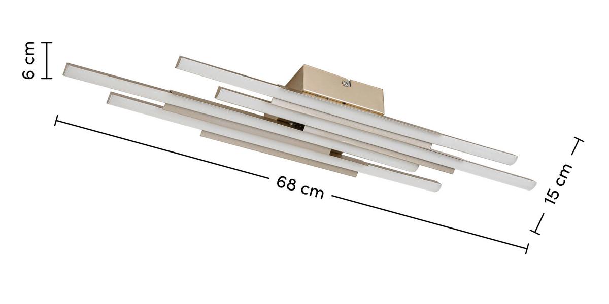LED-Deckenleuchte Lir Champagner max. 30 Watt - Champagner, MODERN, Kunststoff/Metall (68/15cm) - Mömax