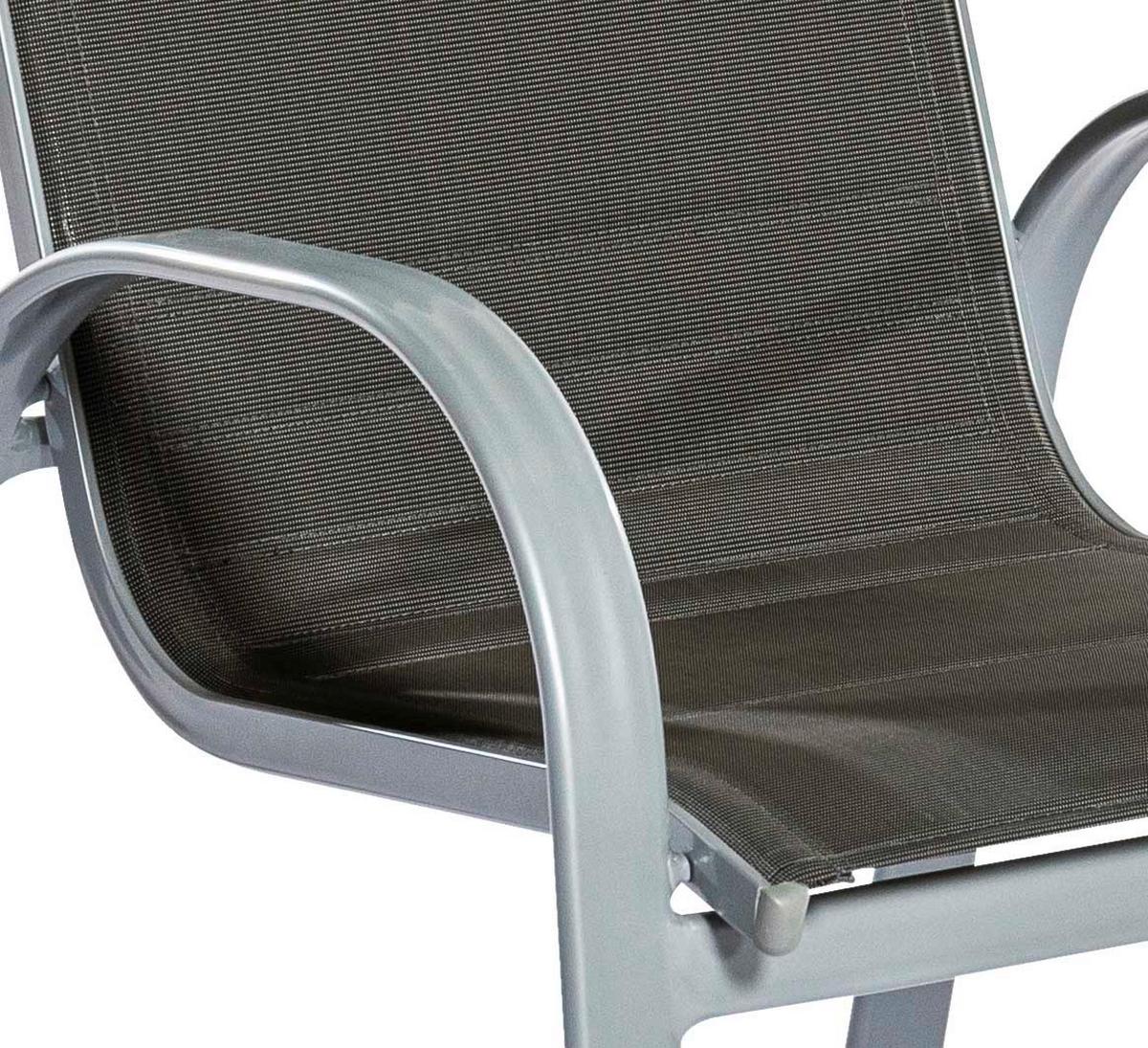 Vrtni Stol Amalfi Di Lusso, 2 Kos, Antracit - srebrne barve/antracit, Konvencionalno, kovina/tekstil (56,5/104/77cm) - Gardenson
