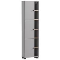 Hochschrank Balto Grau - Wildeiche/Schwarz, MODERN, Holzwerkstoff/Kunststoff (45/168/23,4cm) - MID.YOU