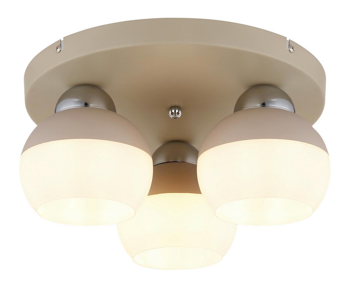 Mennyezeti Lámpa 15999-3d  Ragusa - opál/homokszínű, Design, üveg/fém (31/15cm) - Globo