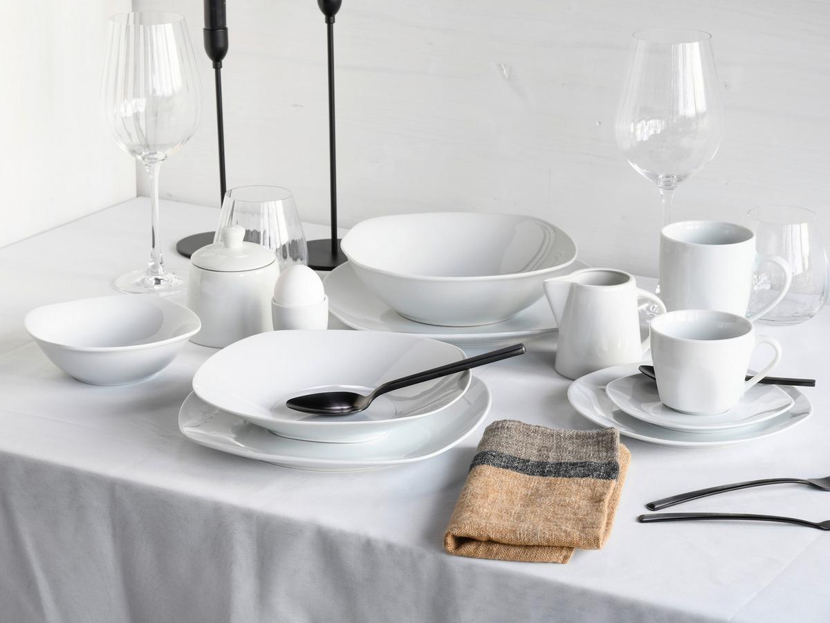 Kombinirani Servis Square, 100-Delni - bela, Konvencionalno, keramika - Creatable