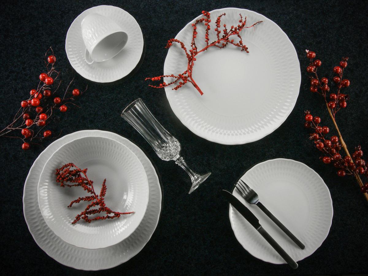 ZASTAWA STOŁOWA COMO - biały, Trend, ceramika (36,5/36,5/34,5cm) - Creatable